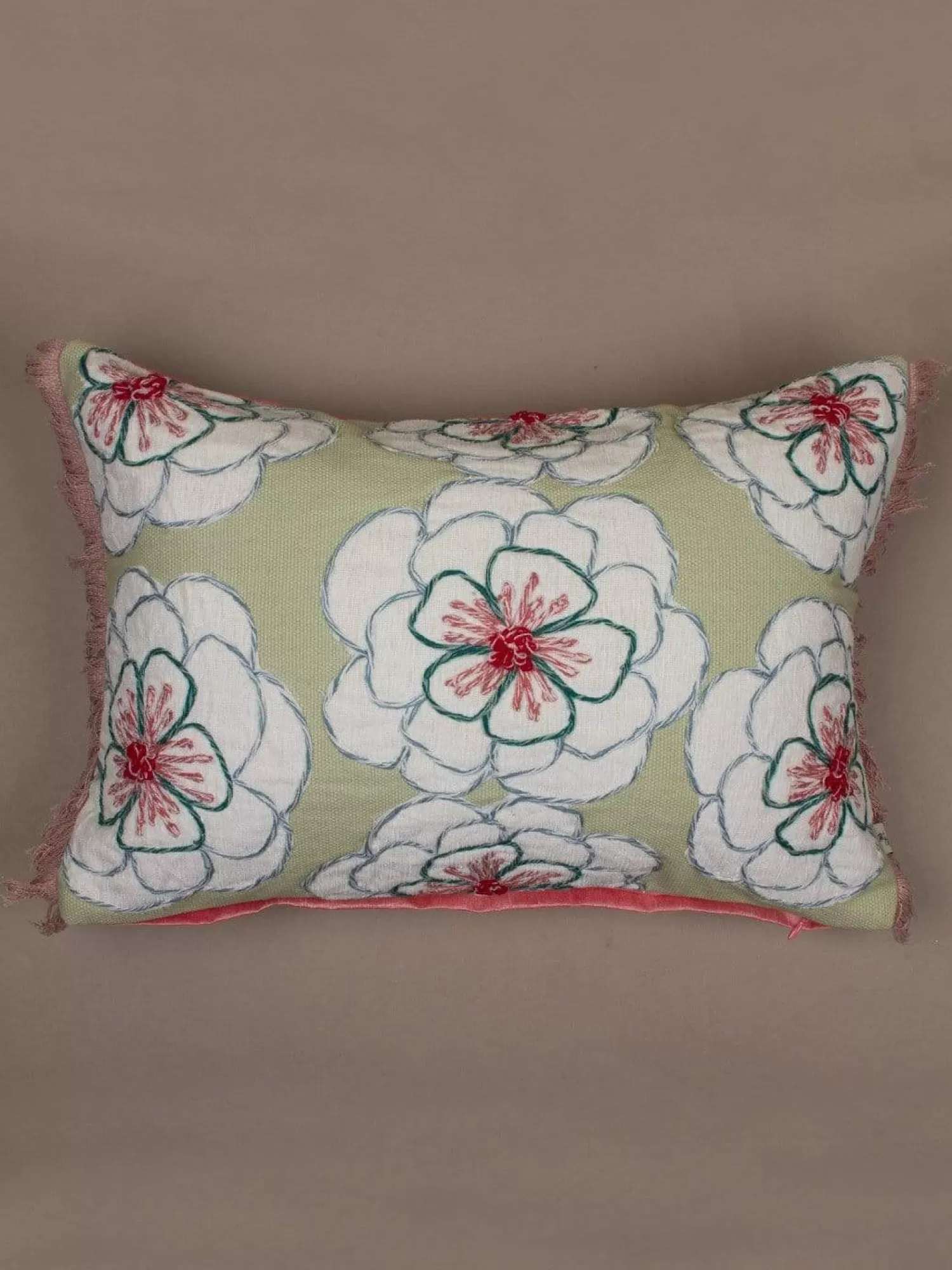 Vivsun Cushion Covers^Alice Hand Embroidered Cushion Cover- Mint Green