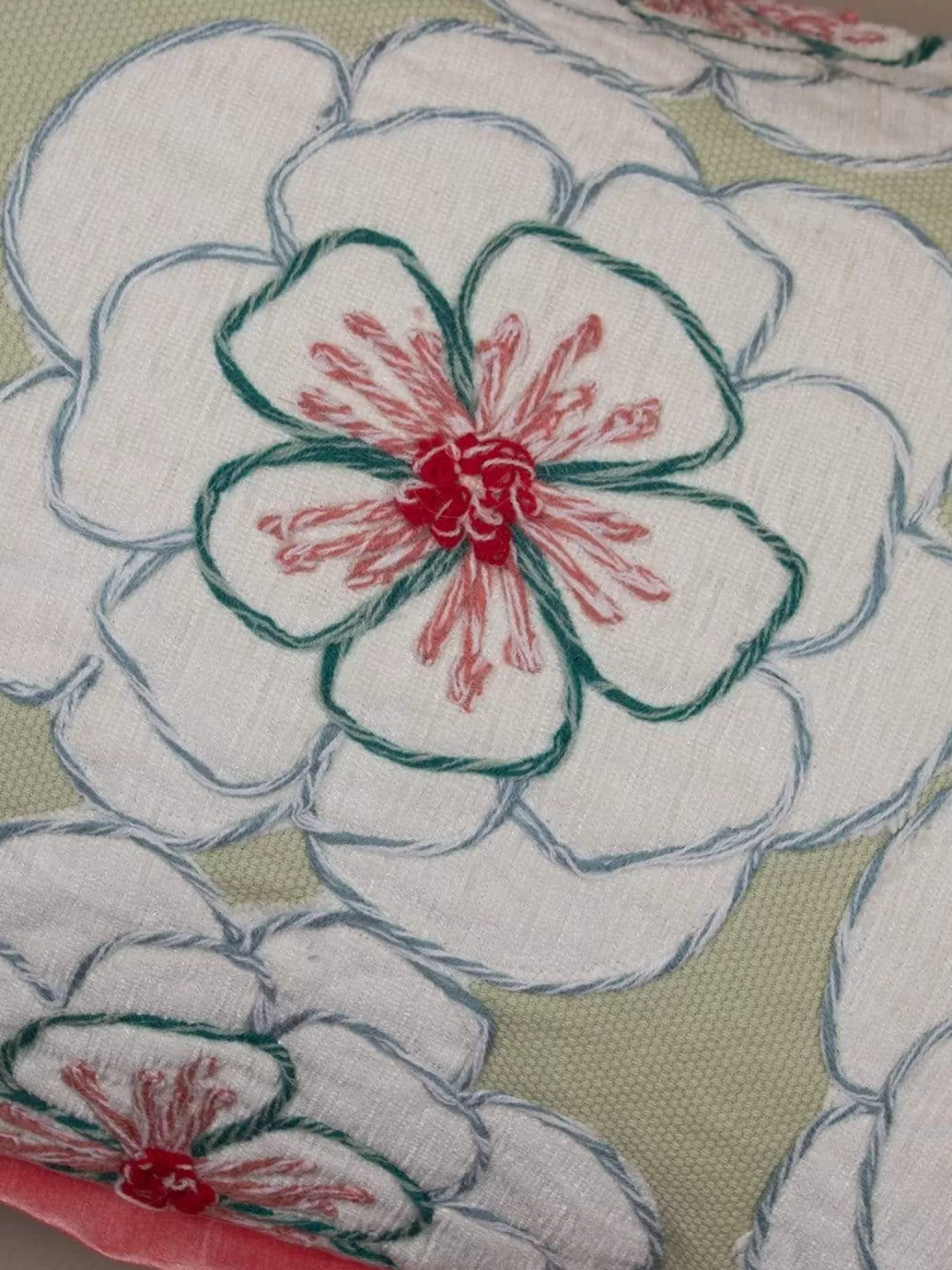 Vivsun Cushion Covers^Alice Hand Embroidered Cushion Cover- Mint Green