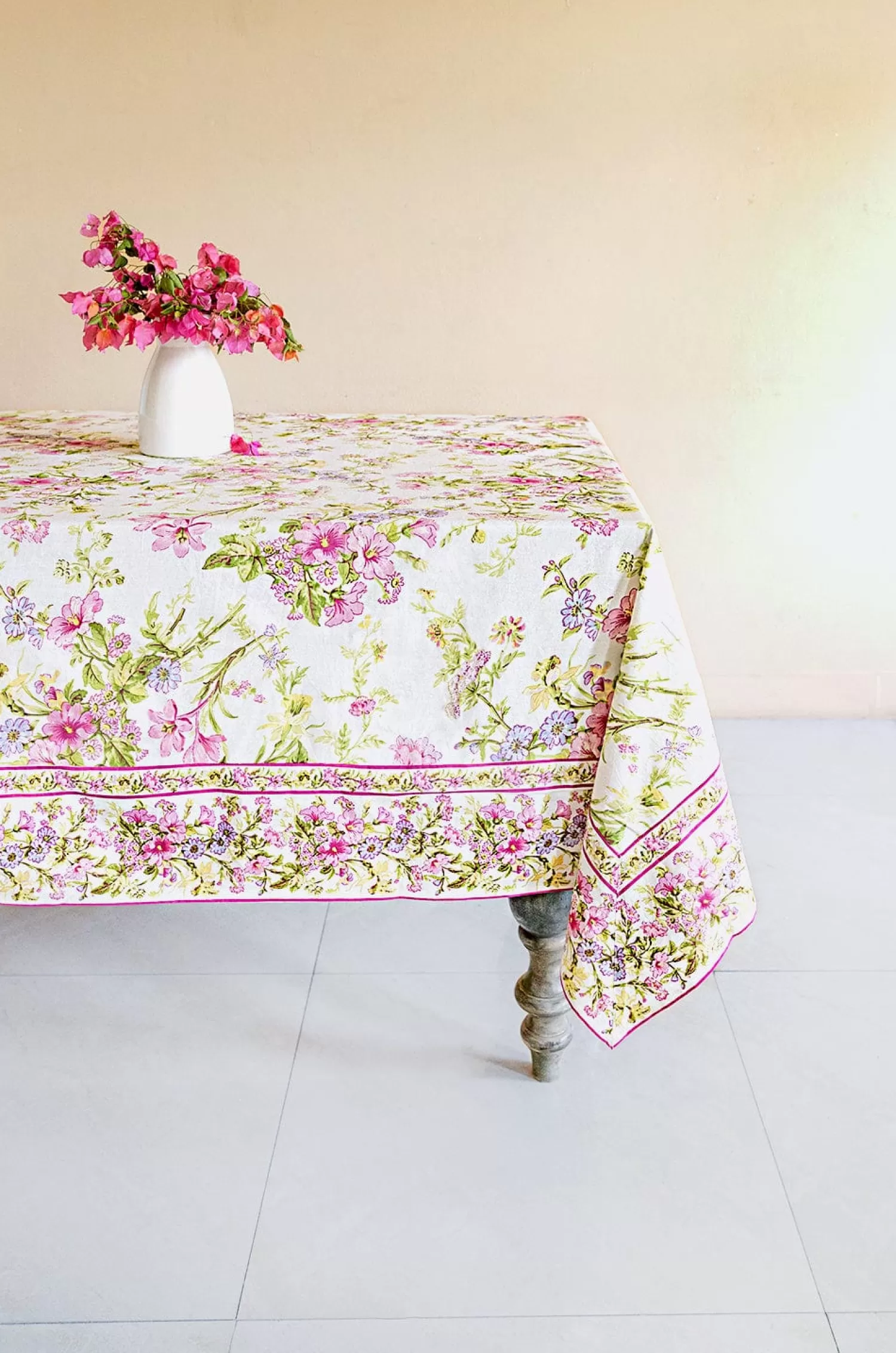 April Cornell Table Linen & Accessories^ Graceful Garden Ecru Dining Cloth - 6 Seater