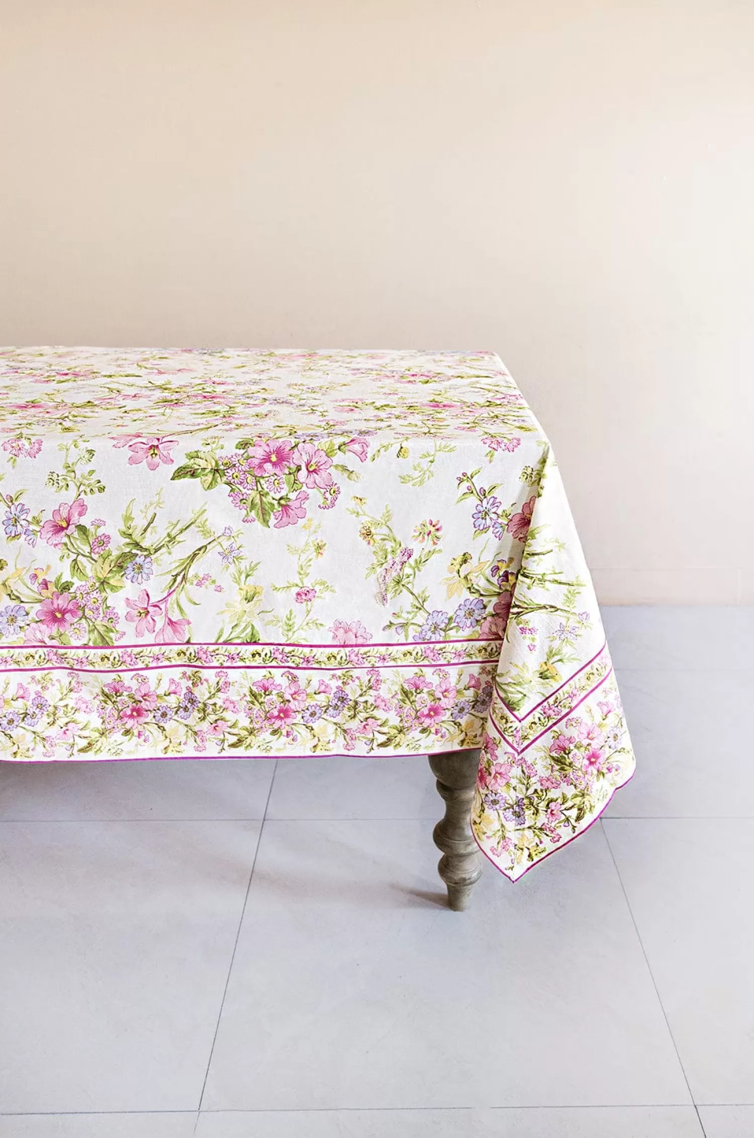 April Cornell Table Linen & Accessories^ Graceful Garden Ecru Dining Cloth - 6 Seater