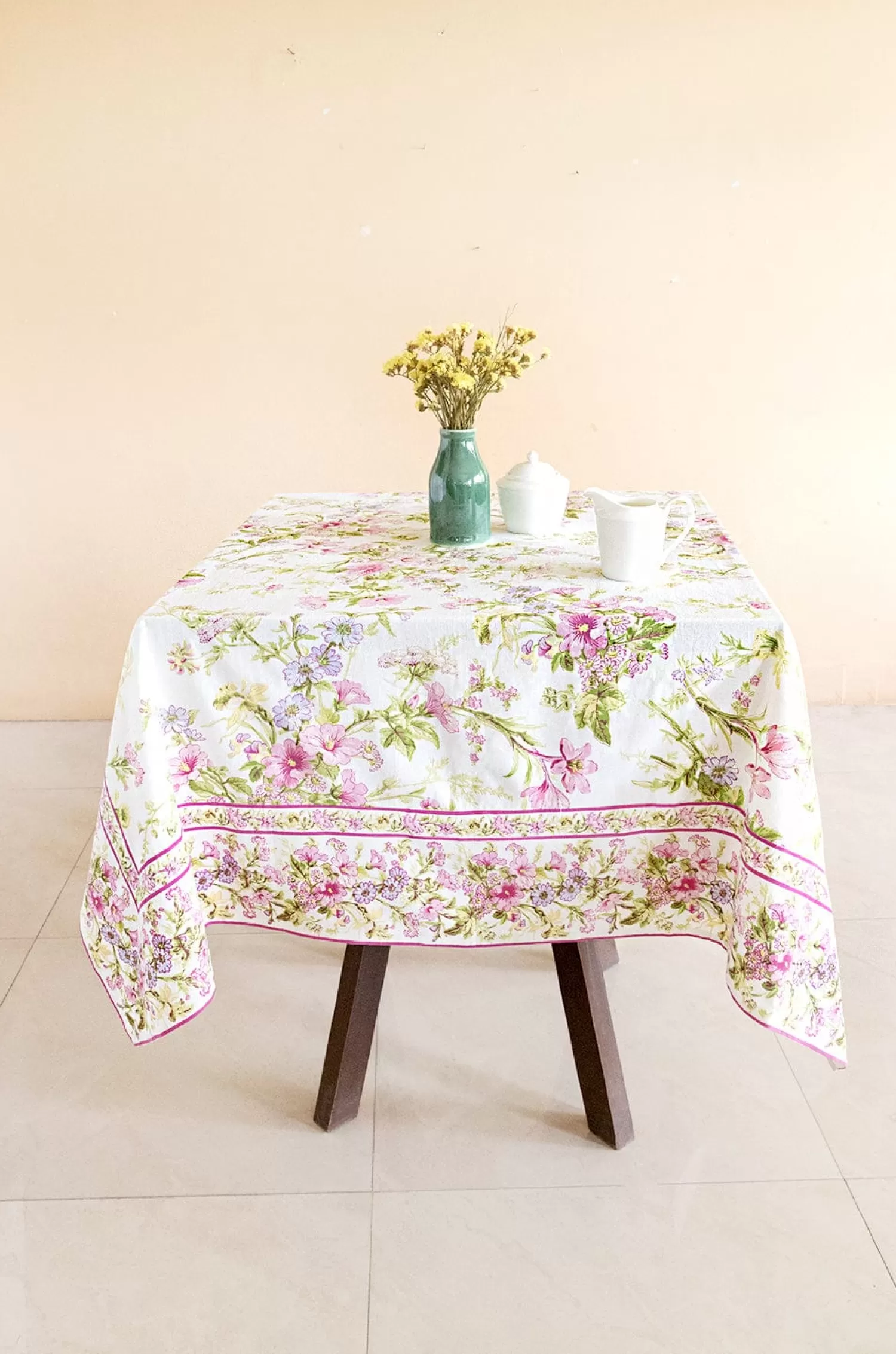 April Cornell Table Linen & Accessories^ Graceful Garden Ecru`Breakfast Cloth - 4 Seater