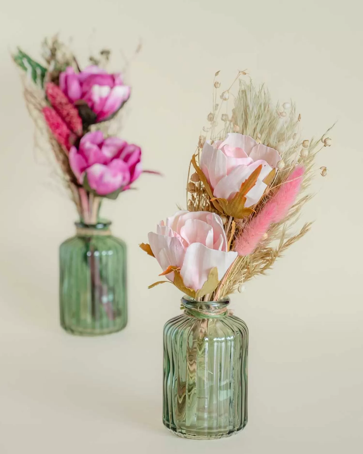 * Dried Flowers^Aurora - Dried Flowers Bouqet In Glass Vase