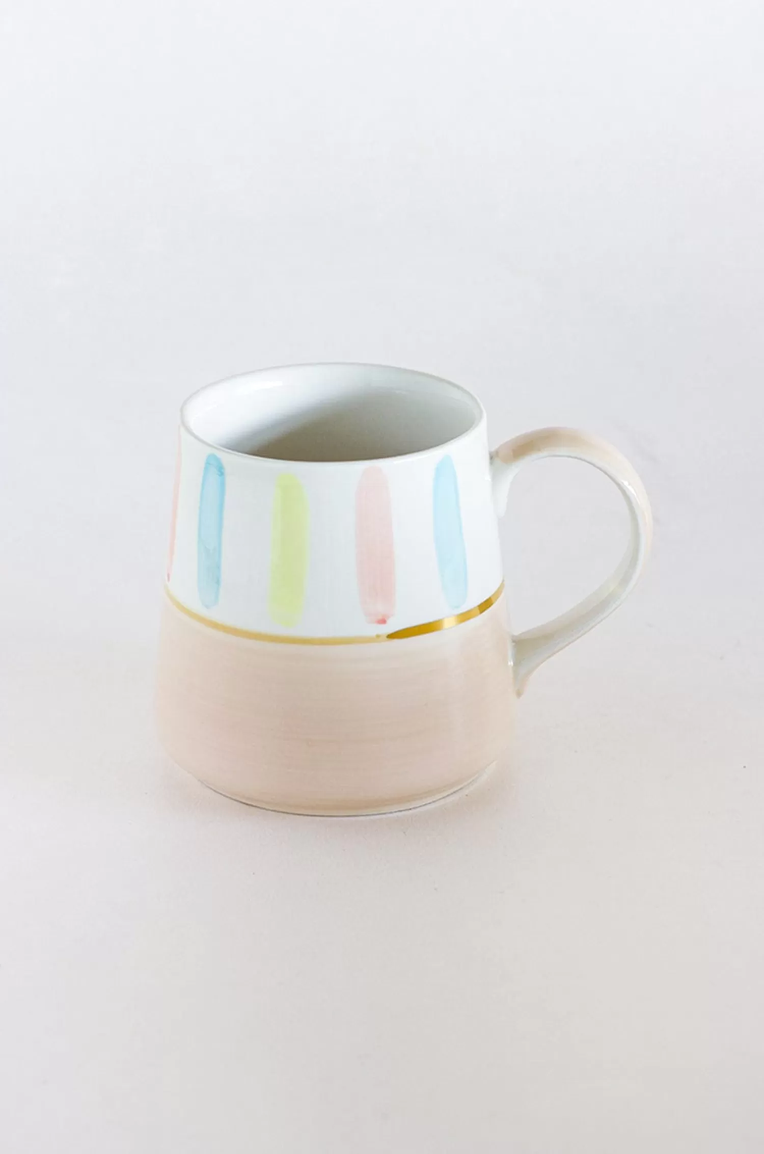 Indra Ceramics Tea Cups & Coffee Mugs^Beige - Coral Splash Handpainted Ceramic Mug