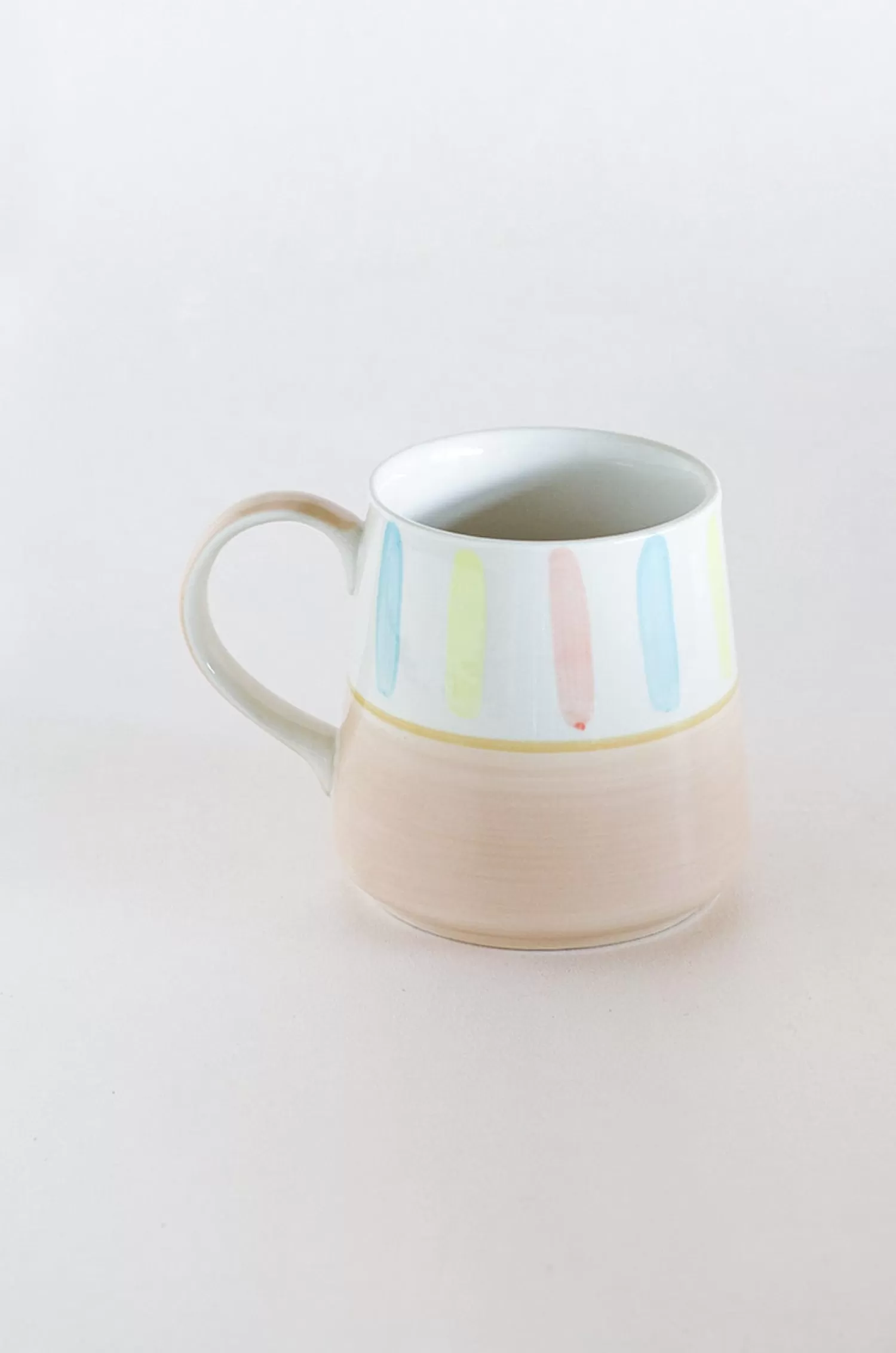 Indra Ceramics Tea Cups & Coffee Mugs^Beige - Coral Splash Handpainted Ceramic Mug