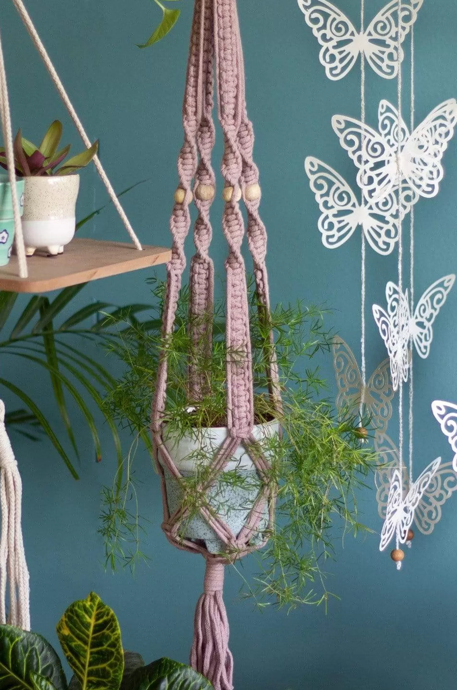 * Storage^Bell Flowers Macrame Planter Holder