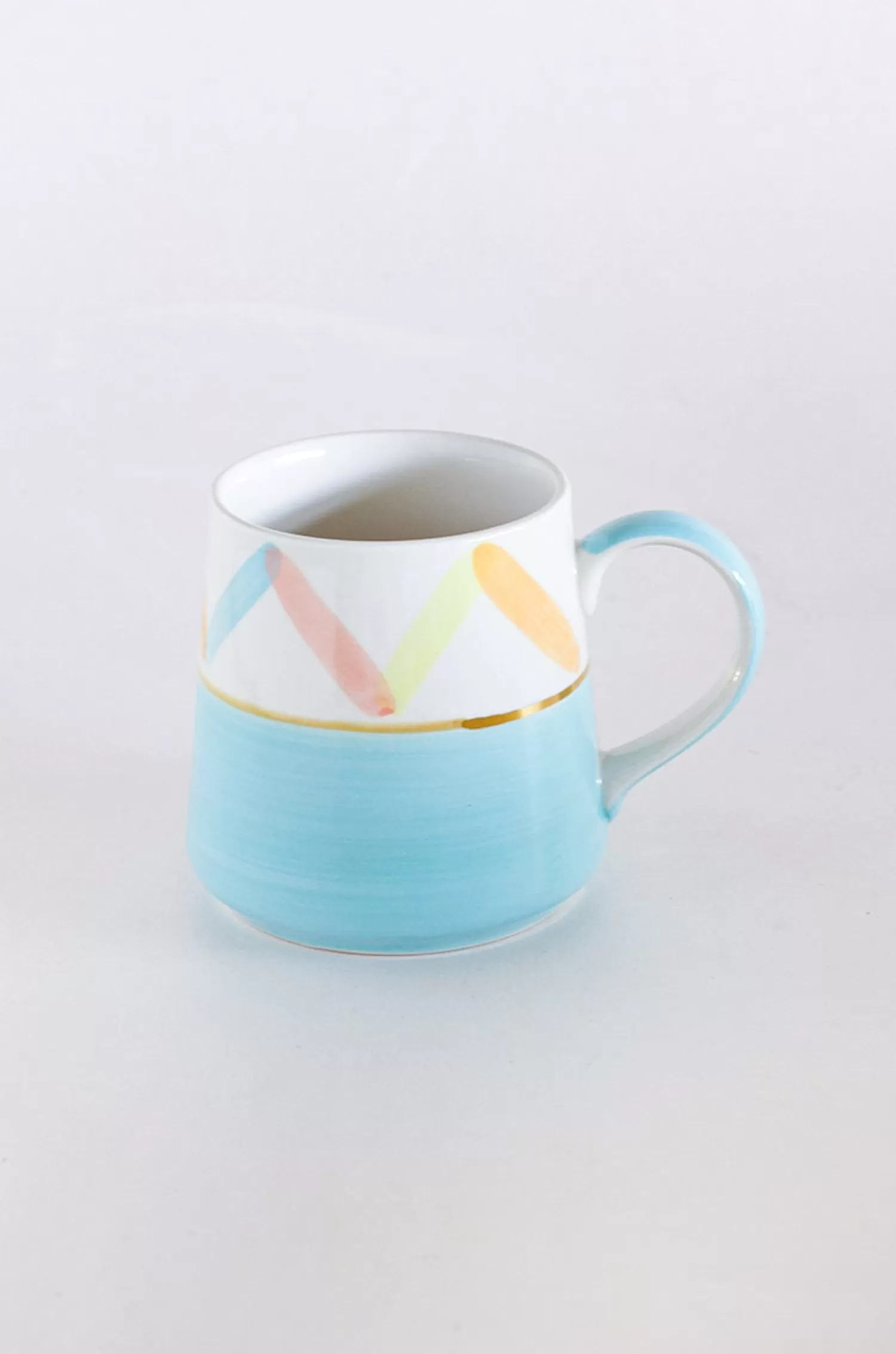 Indra Ceramics Tea Cups & Coffee Mugs^Blue - Aqua Waves Handpainted Ceramic Mug