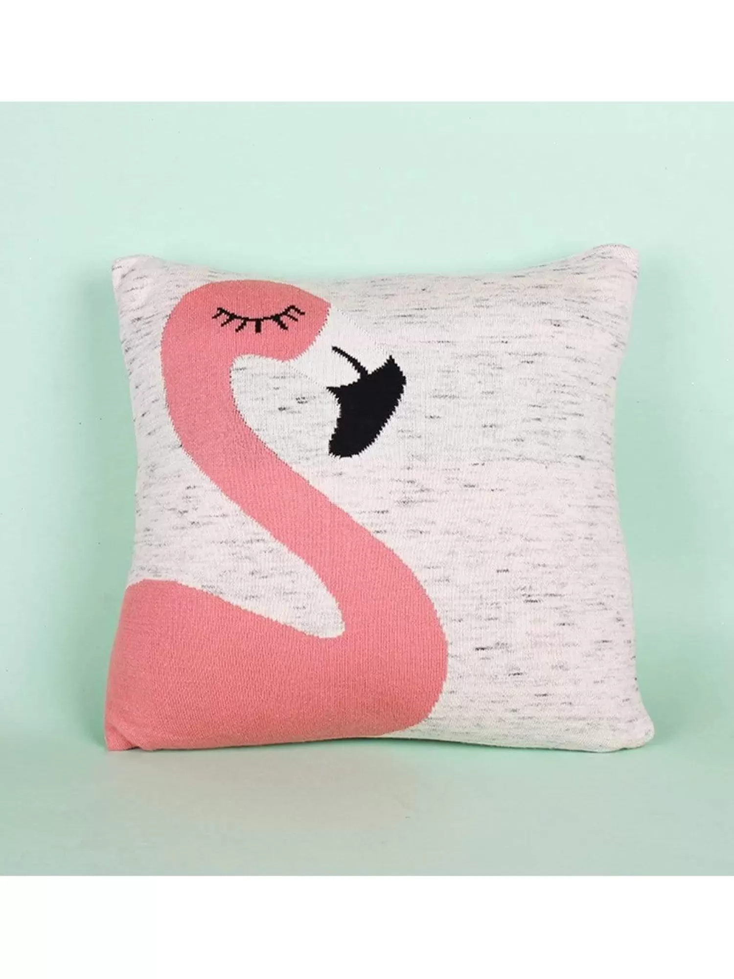 Universal Cushion Covers^Flamingo Knitted Cotton Cushion Cover