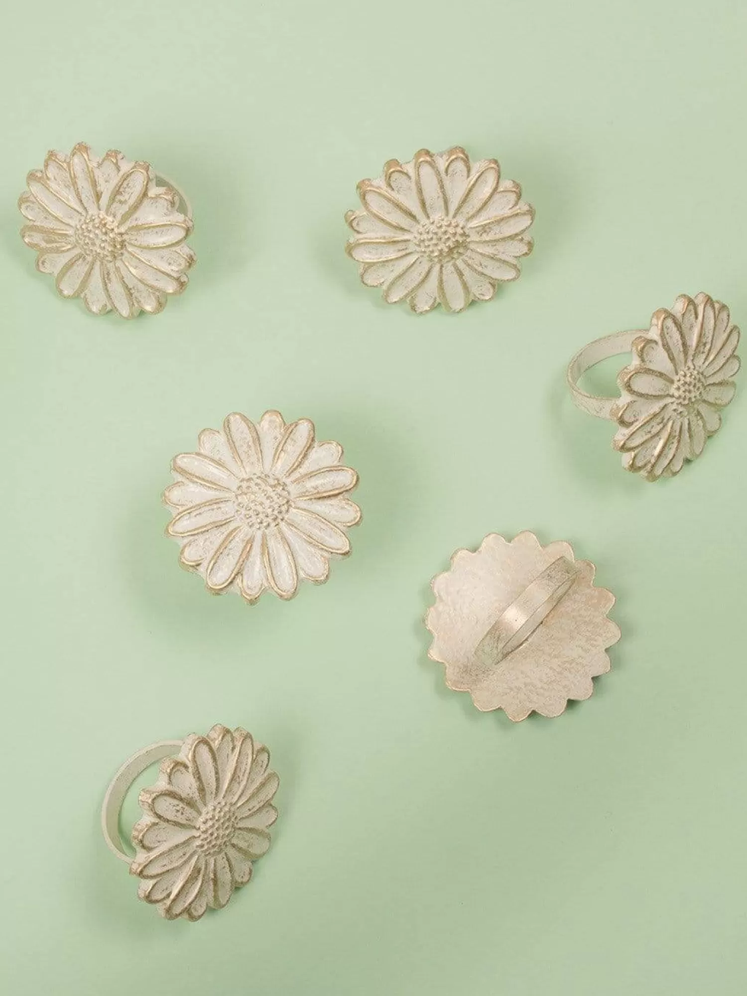 Horizon Styling & Props^Flower Bloom Napkin Ring - Set Of 6