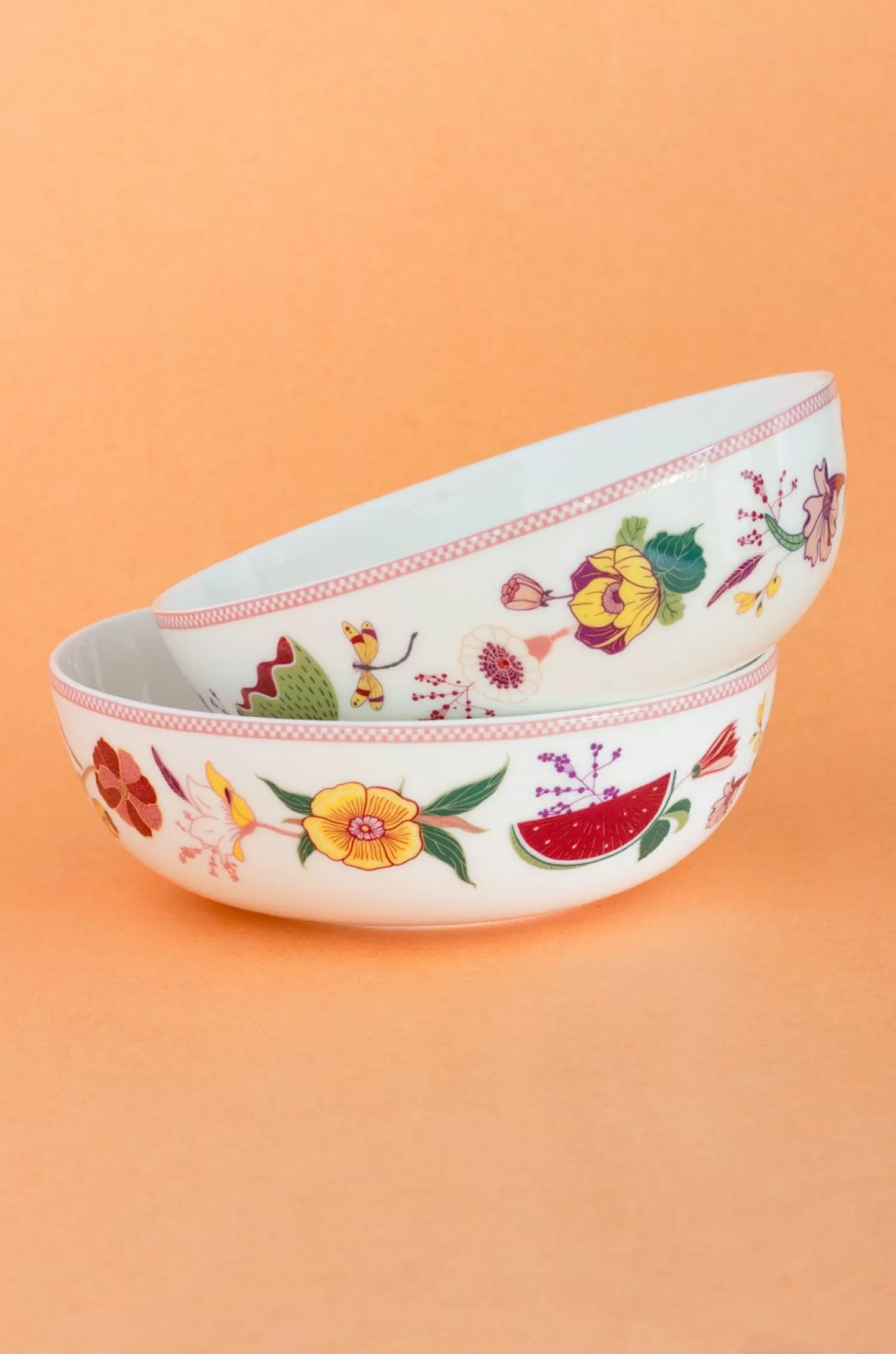 Arta Broch Bowls^Garden Of Eden Fine China Ceramic Curry Bowl - Set Of 2