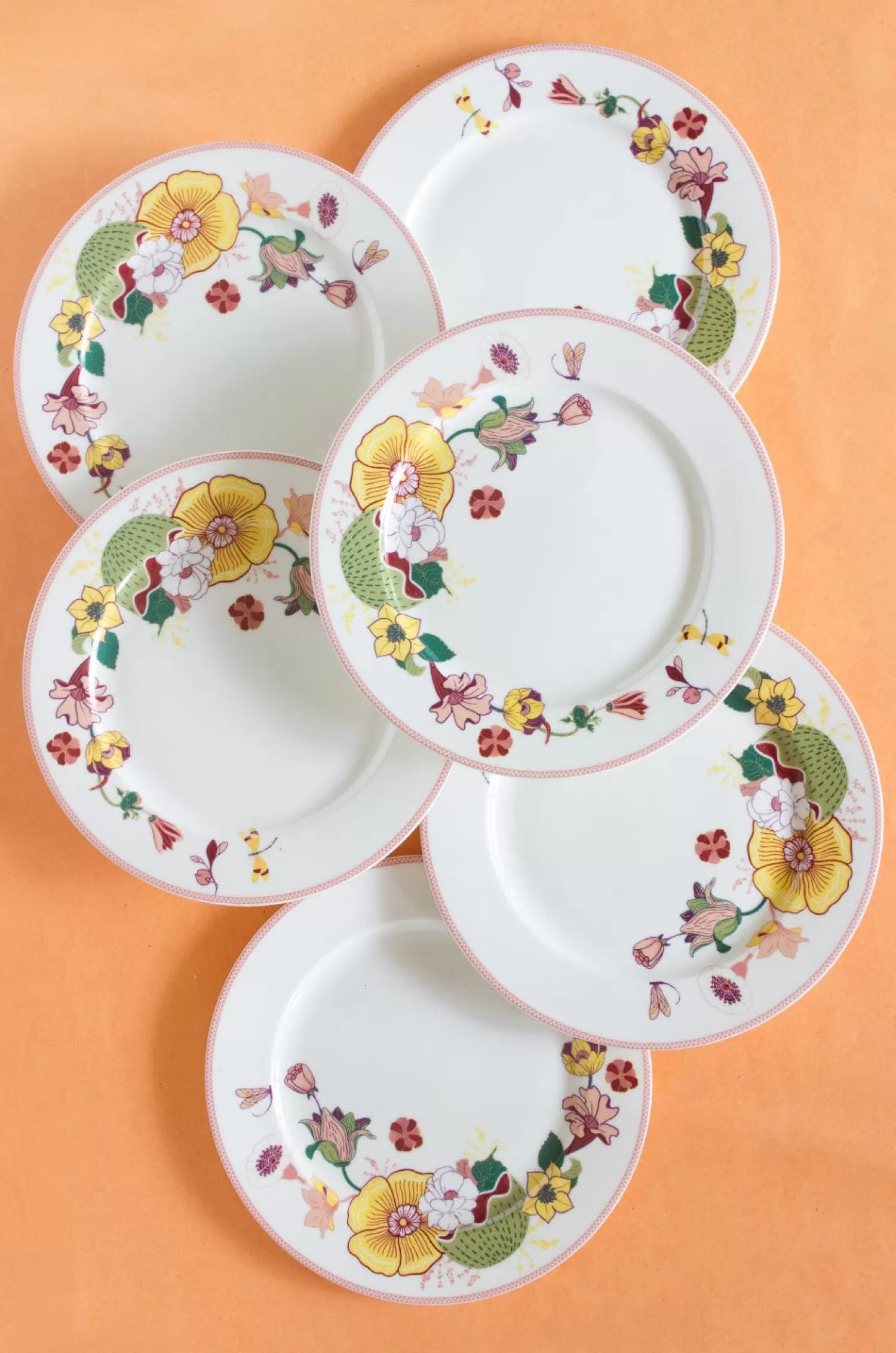 Arta Broch Plates^Garden Of Eden Fine China Ceramic Dinner Plates - Set Of 6