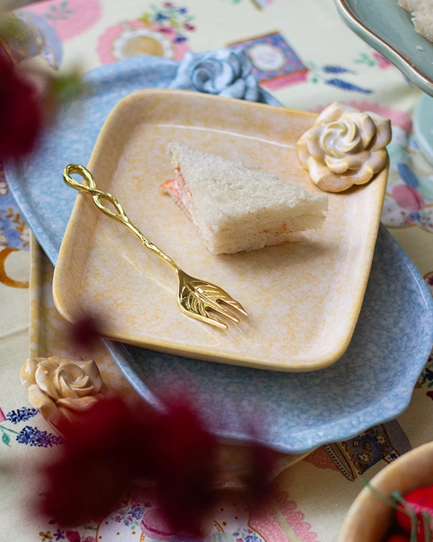 * Platters^Golden Harvest Handpainted Square Platter