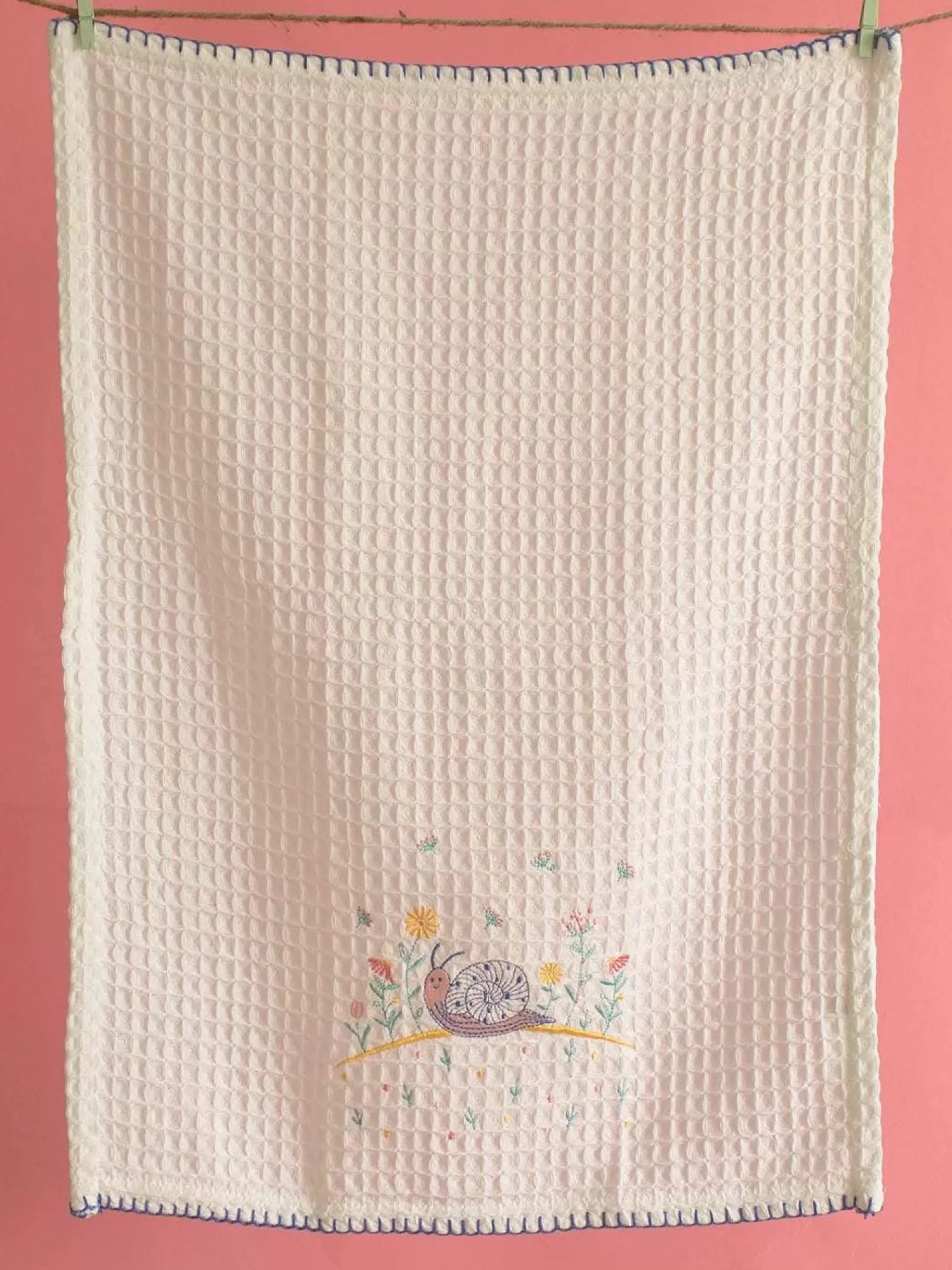 Summerrain Bath^Happy Snail Waffle Hand Towel