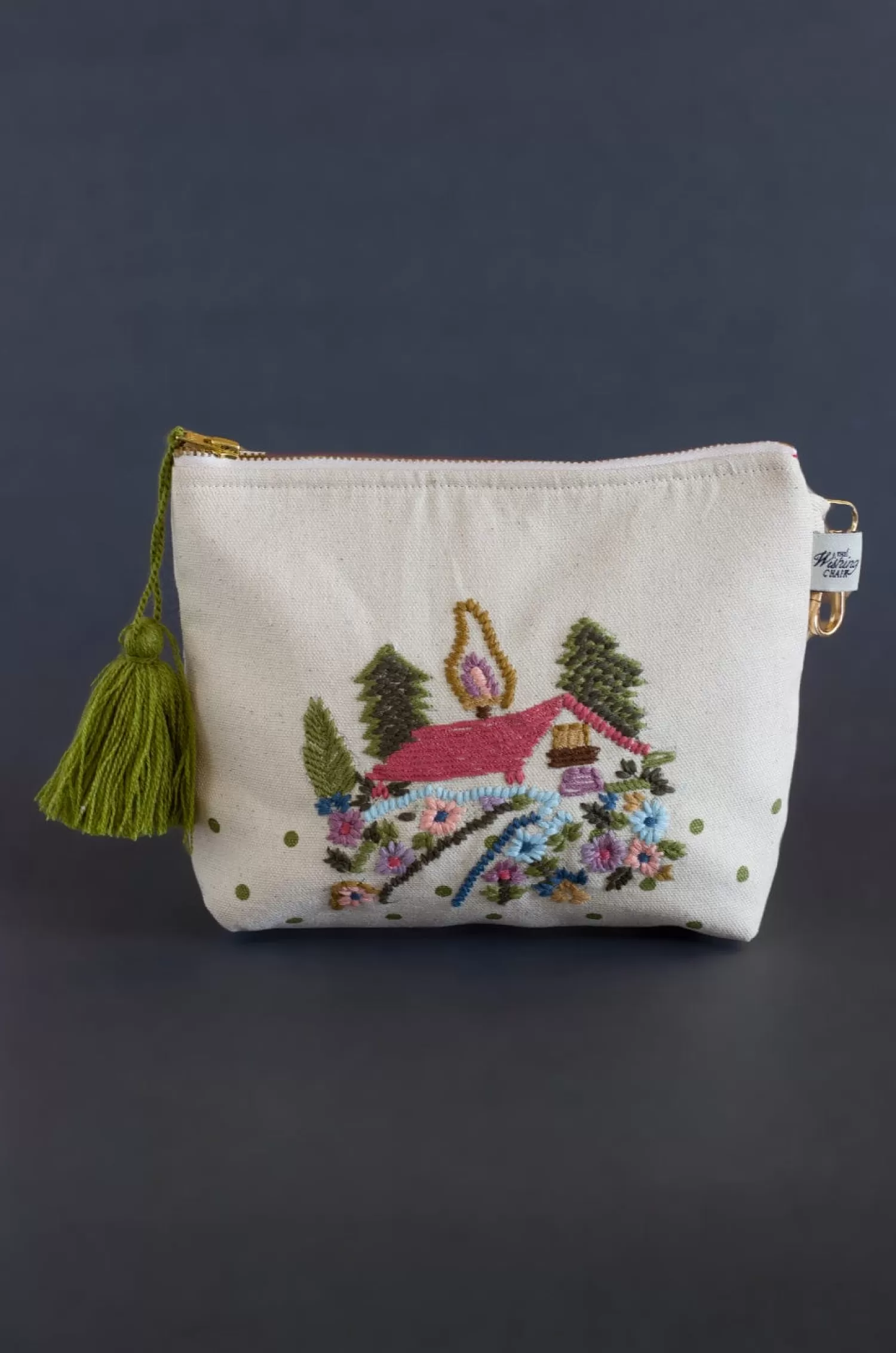 Vanshika Storage^House On A Hill Embroidered Pouch