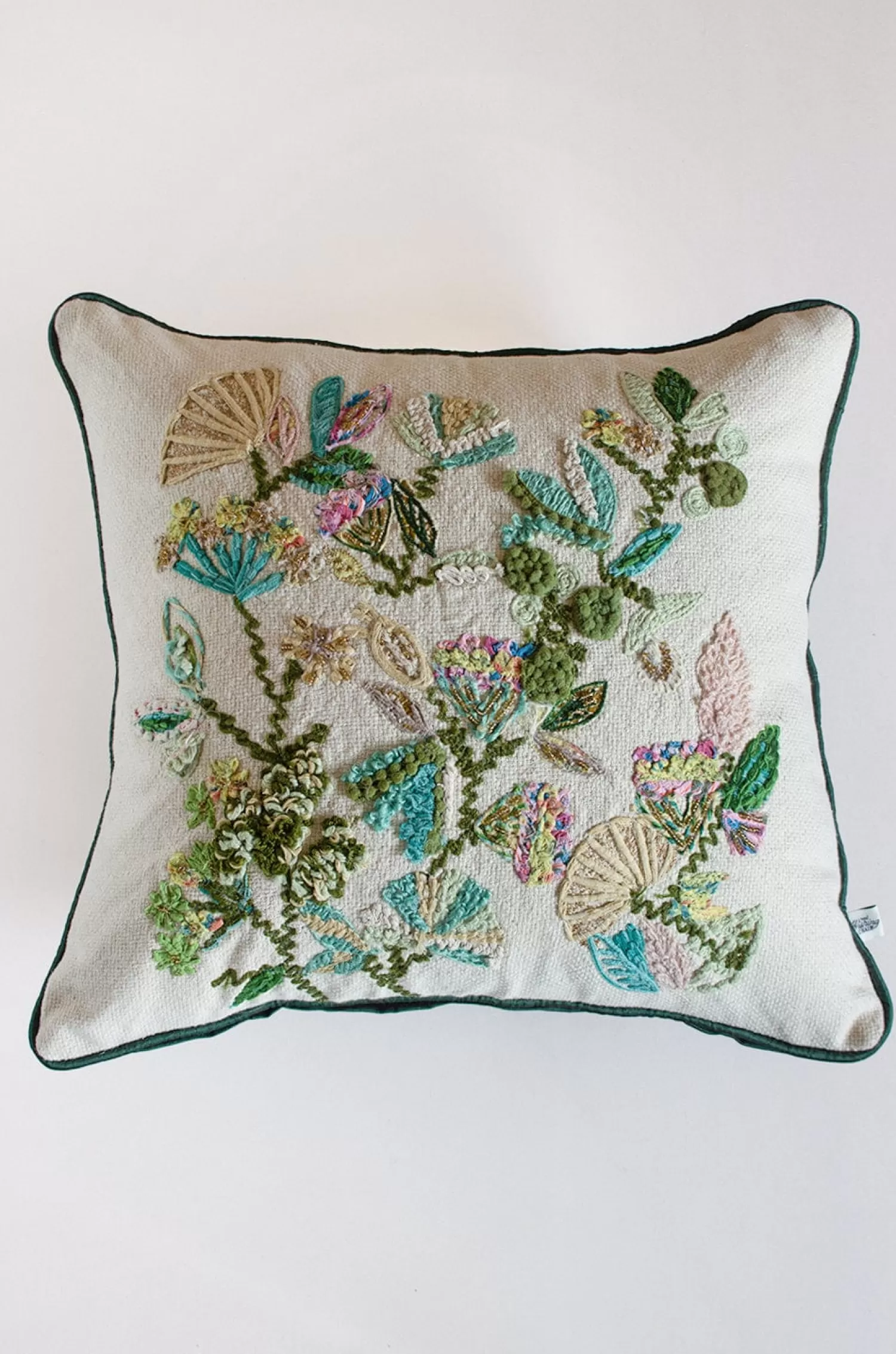 Vivsun Cushion Covers^Jungle Green Embroidered Cushion Cover