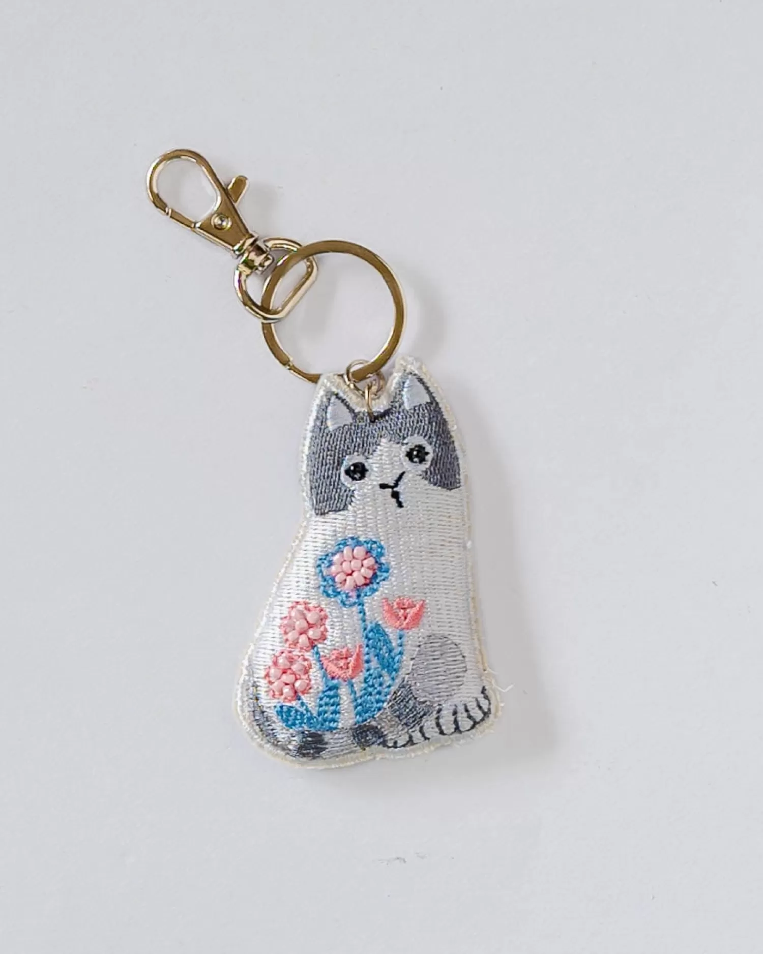 * Storage^Kitkat Hand Embroidered Keychain