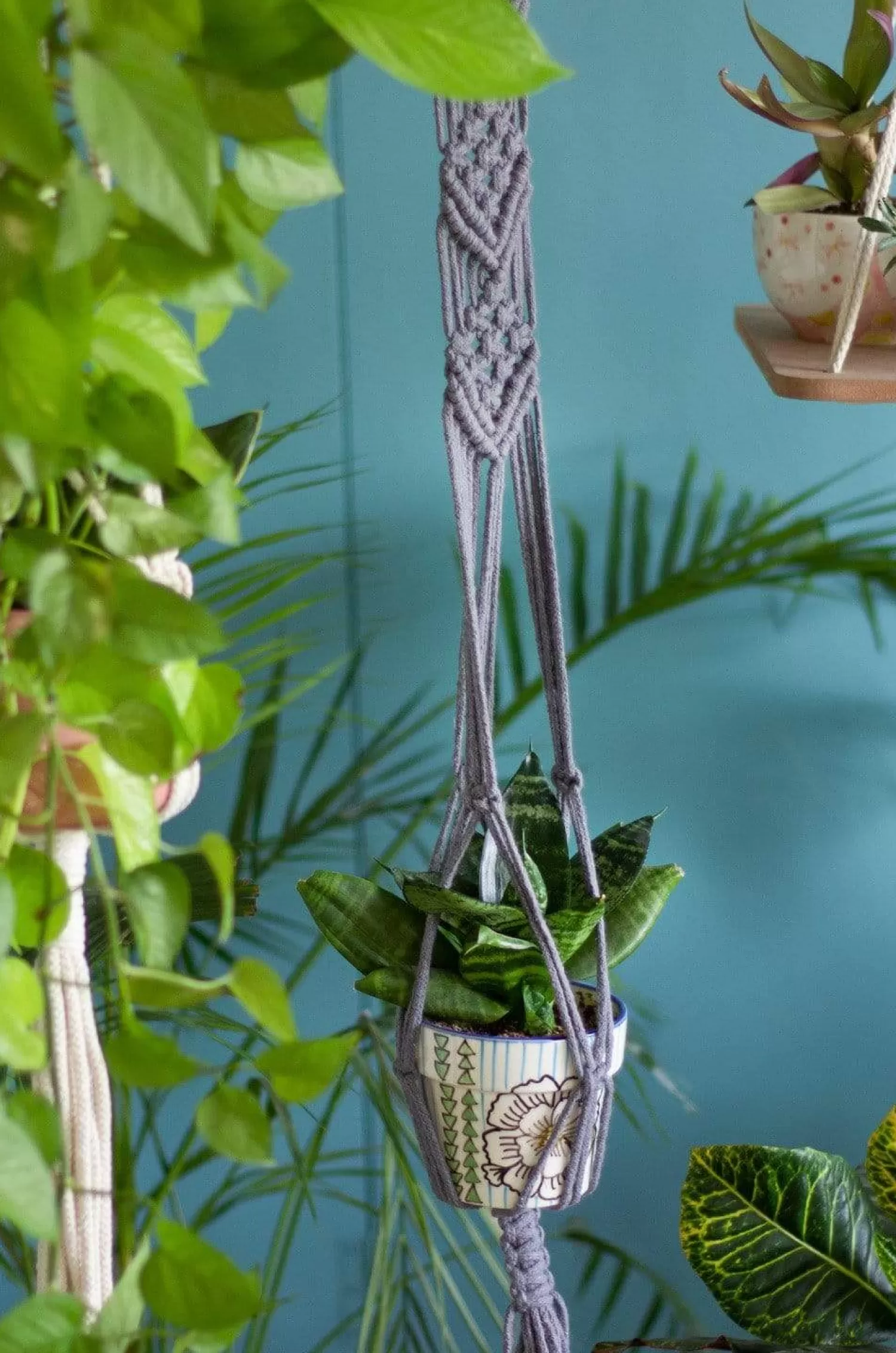 Shivam Storage^Lace Cable Macrame Wall Planter Holder