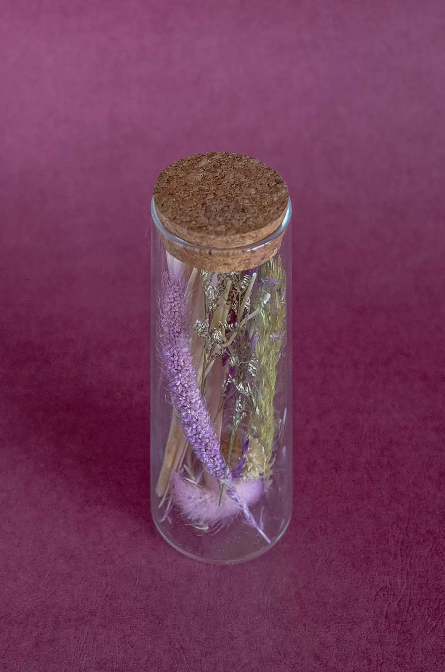 Nature's Mania Dried Flowers^Lavenderia Natural Dried Flowers In Glass Tube With Cork Lid