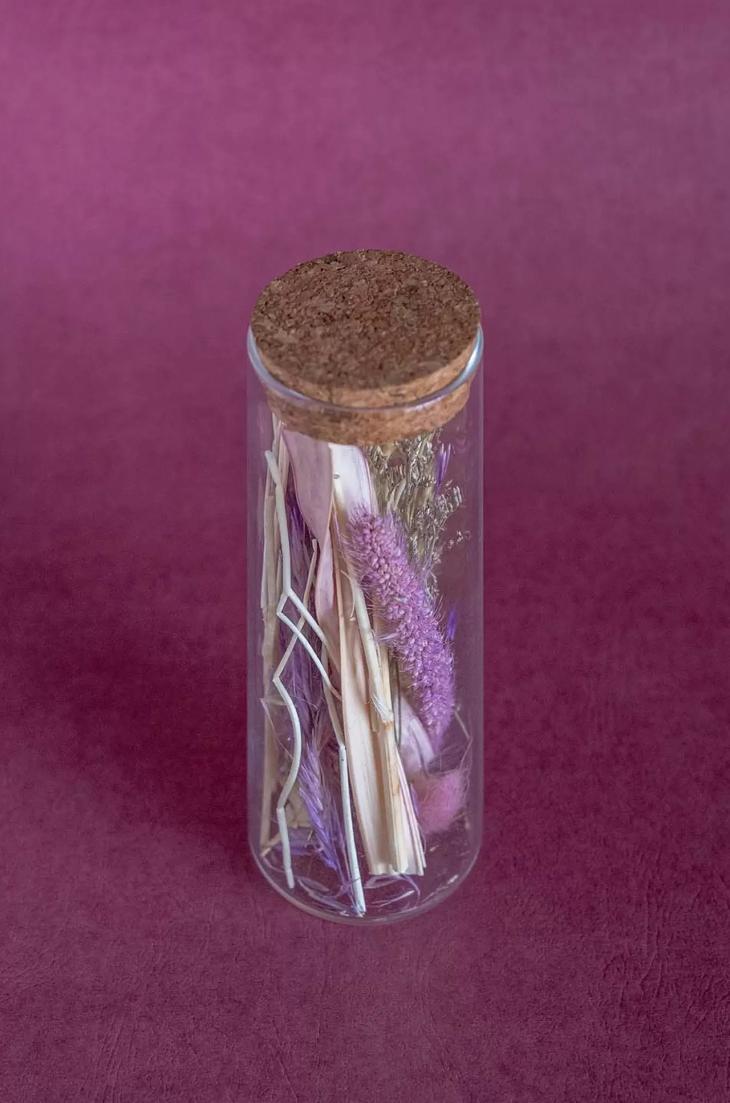 Nature's Mania Dried Flowers^Lavenderia Natural Dried Flowers In Glass Tube With Cork Lid