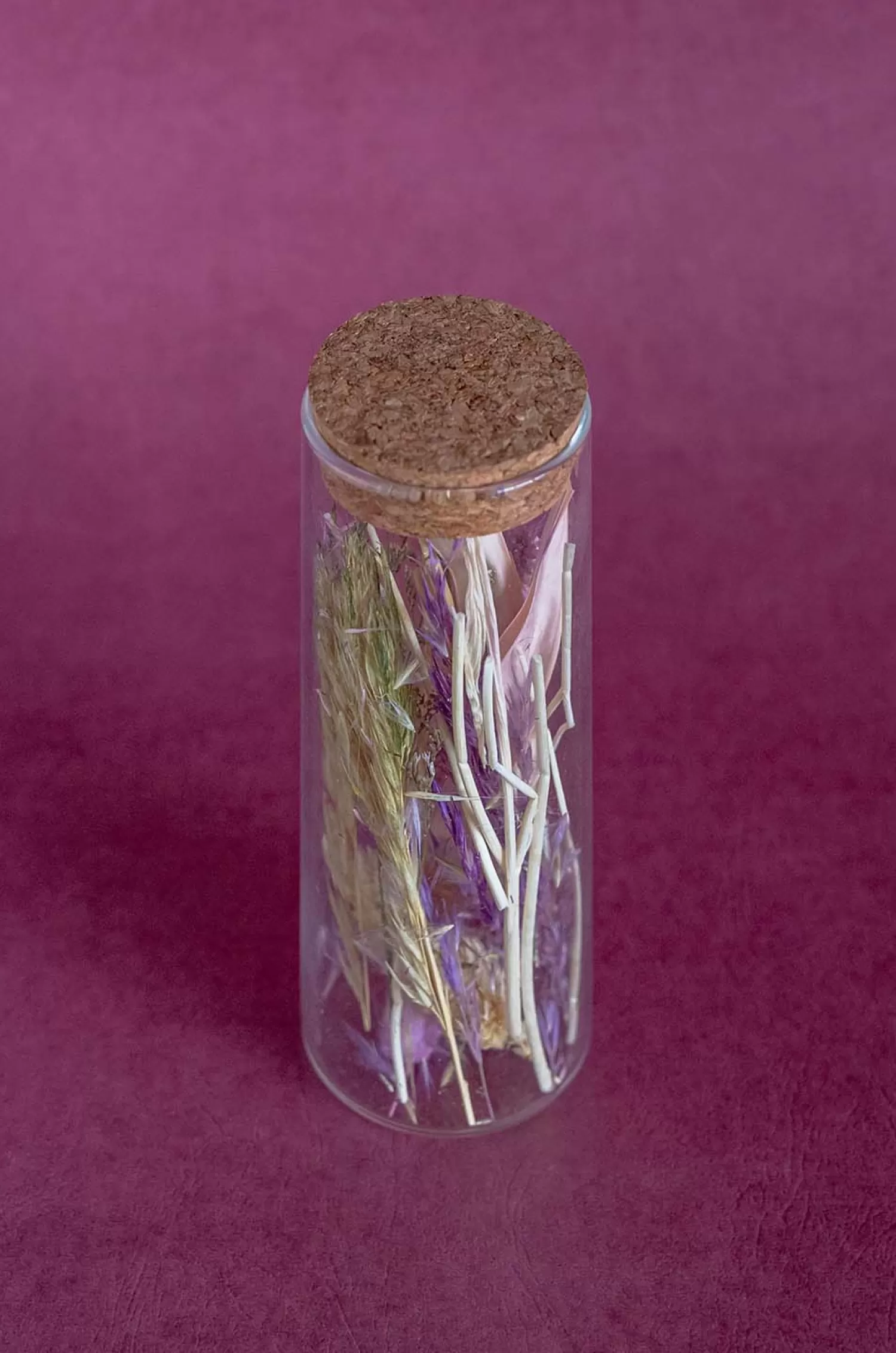 Nature's Mania Dried Flowers^Lavenderia Natural Dried Flowers In Glass Tube With Cork Lid