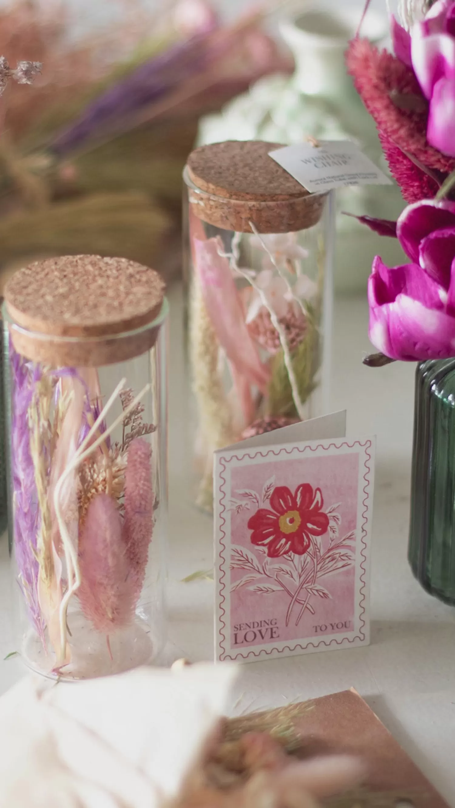 Nature's Mania Dried Flowers^Lavenderia Natural Dried Flowers In Glass Tube With Cork Lid