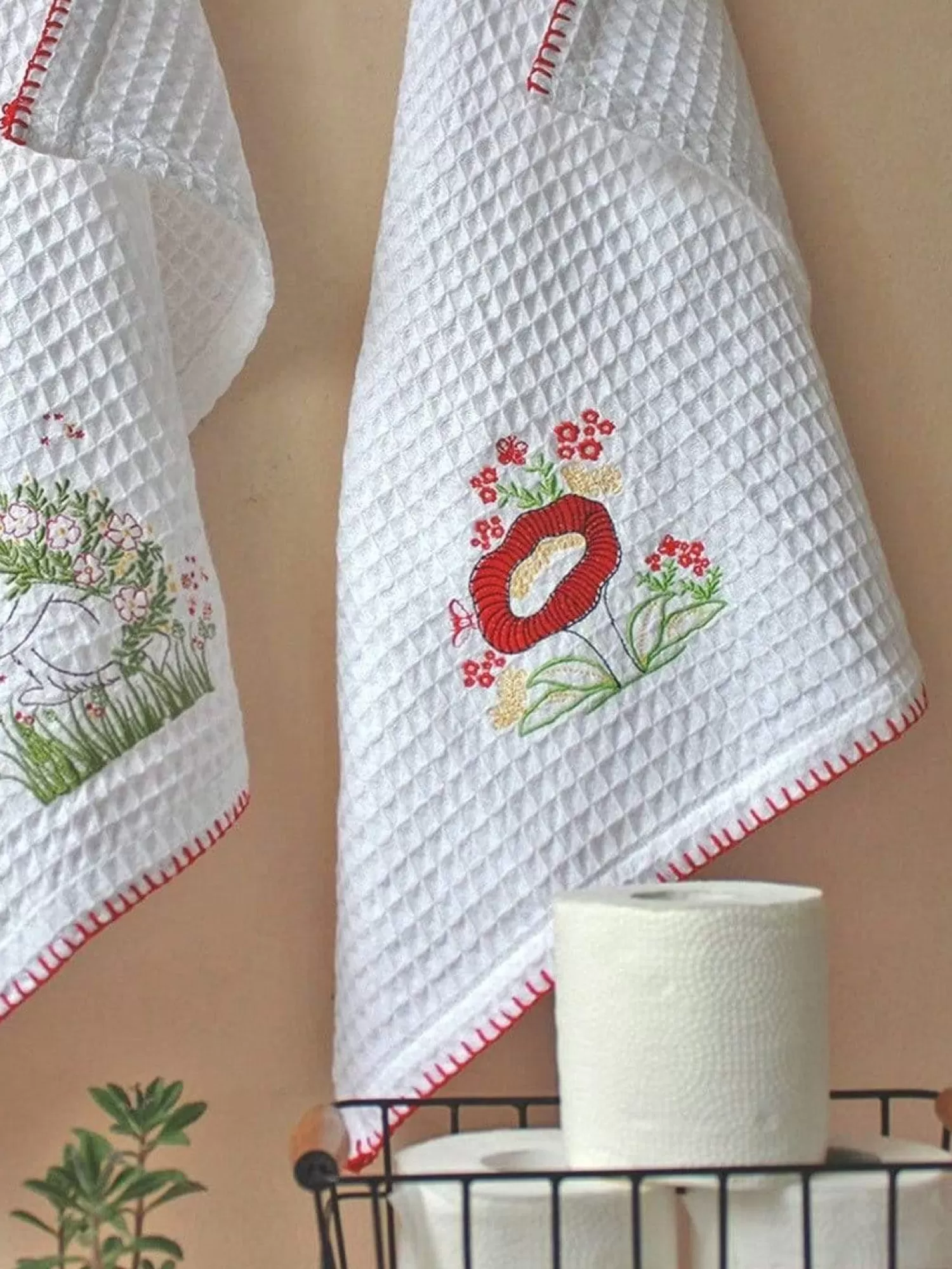 Summerrain Bath^Mushroom Waffle Hand Towel