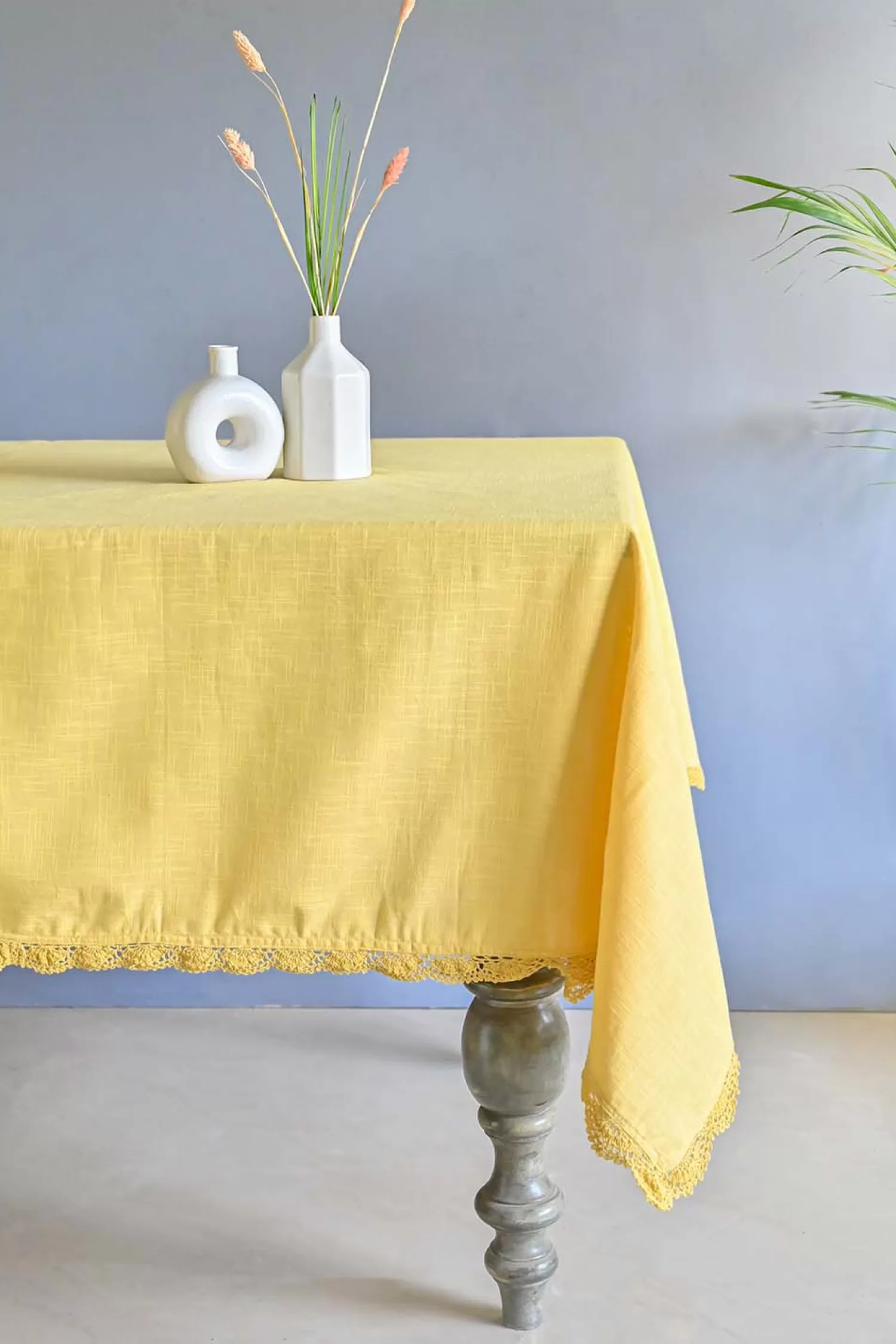 RKPH Table Linen & Accessories^Mustard Hand Crochet Table Cloth -4/6/8 Seater