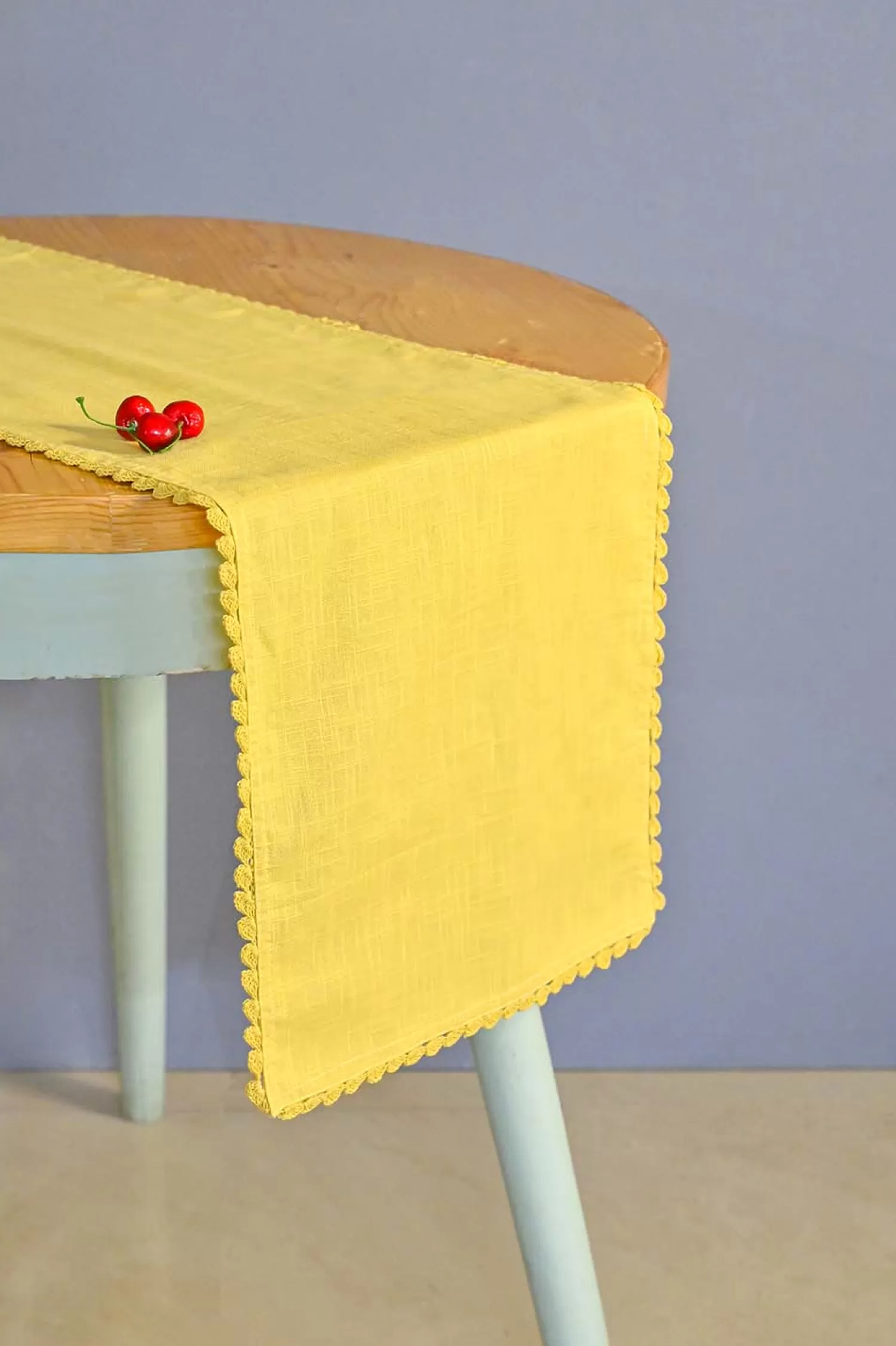 RKPH Table Linen & Accessories^Mustard Hand Crochet Table Runner