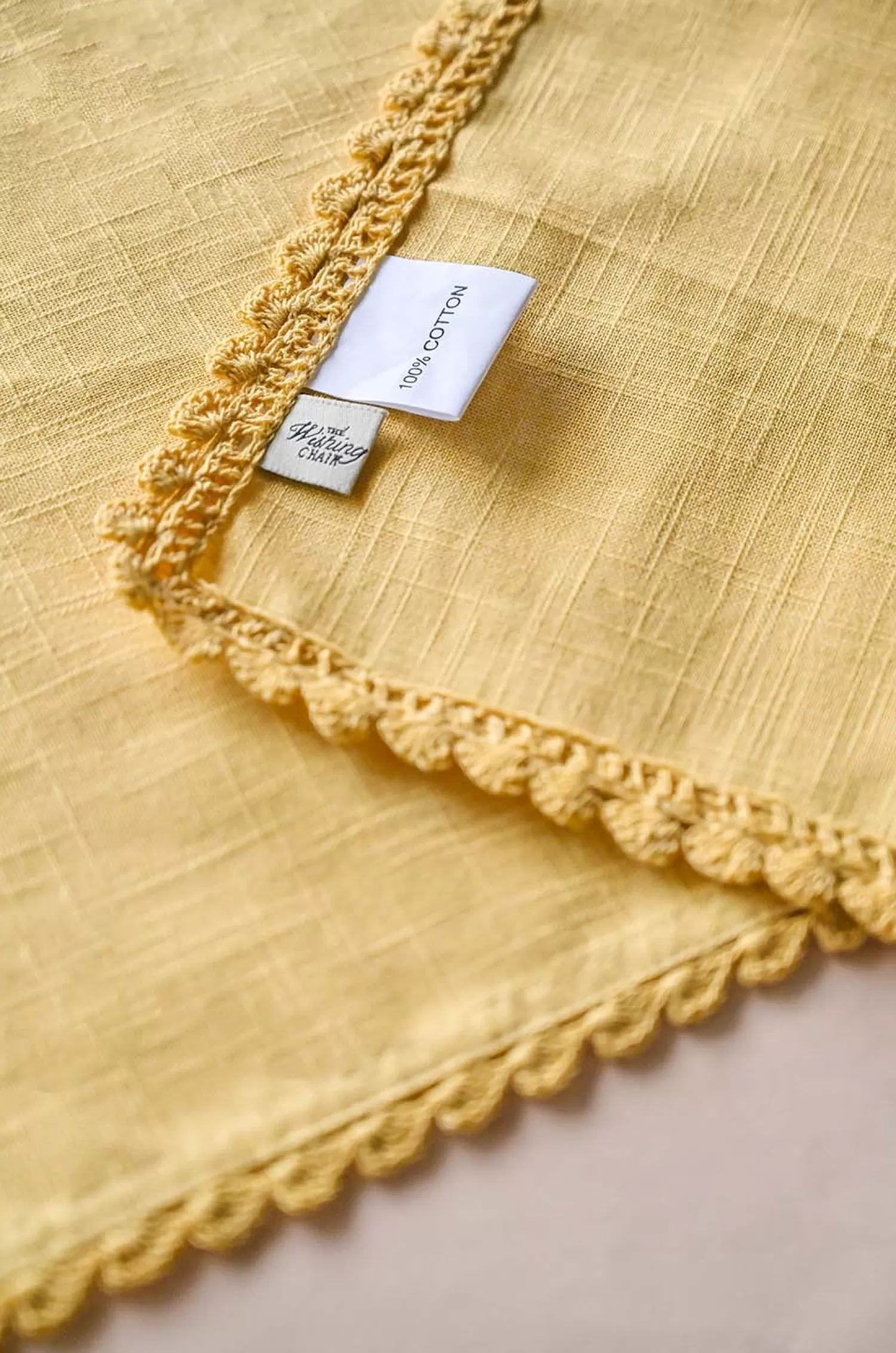 RKPH Table Linen & Accessories^Mustard Hand Crochet Table Runner