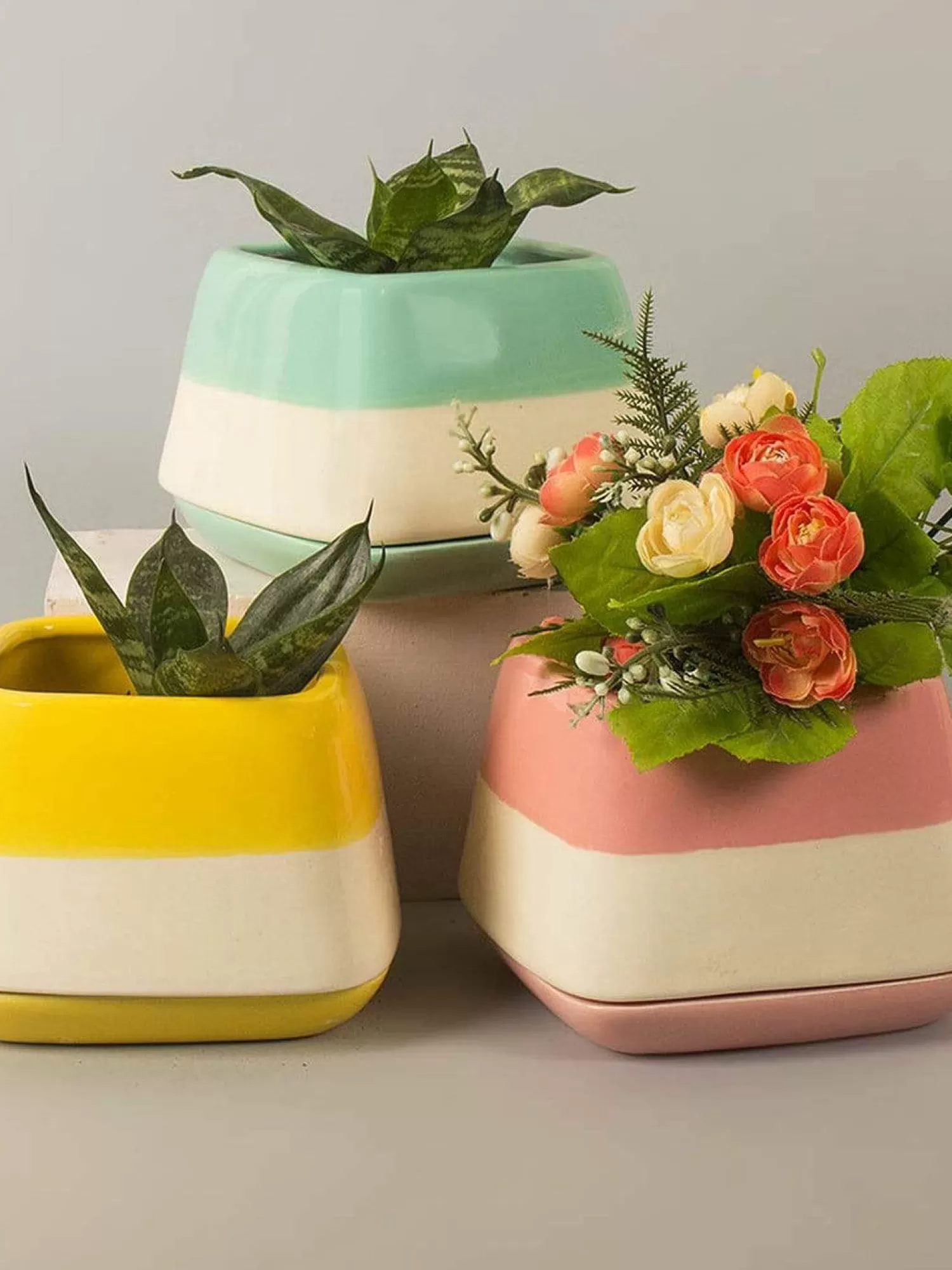 Minhas Pottery Vases & Planters^Nova Half N Half Ceramic Planter