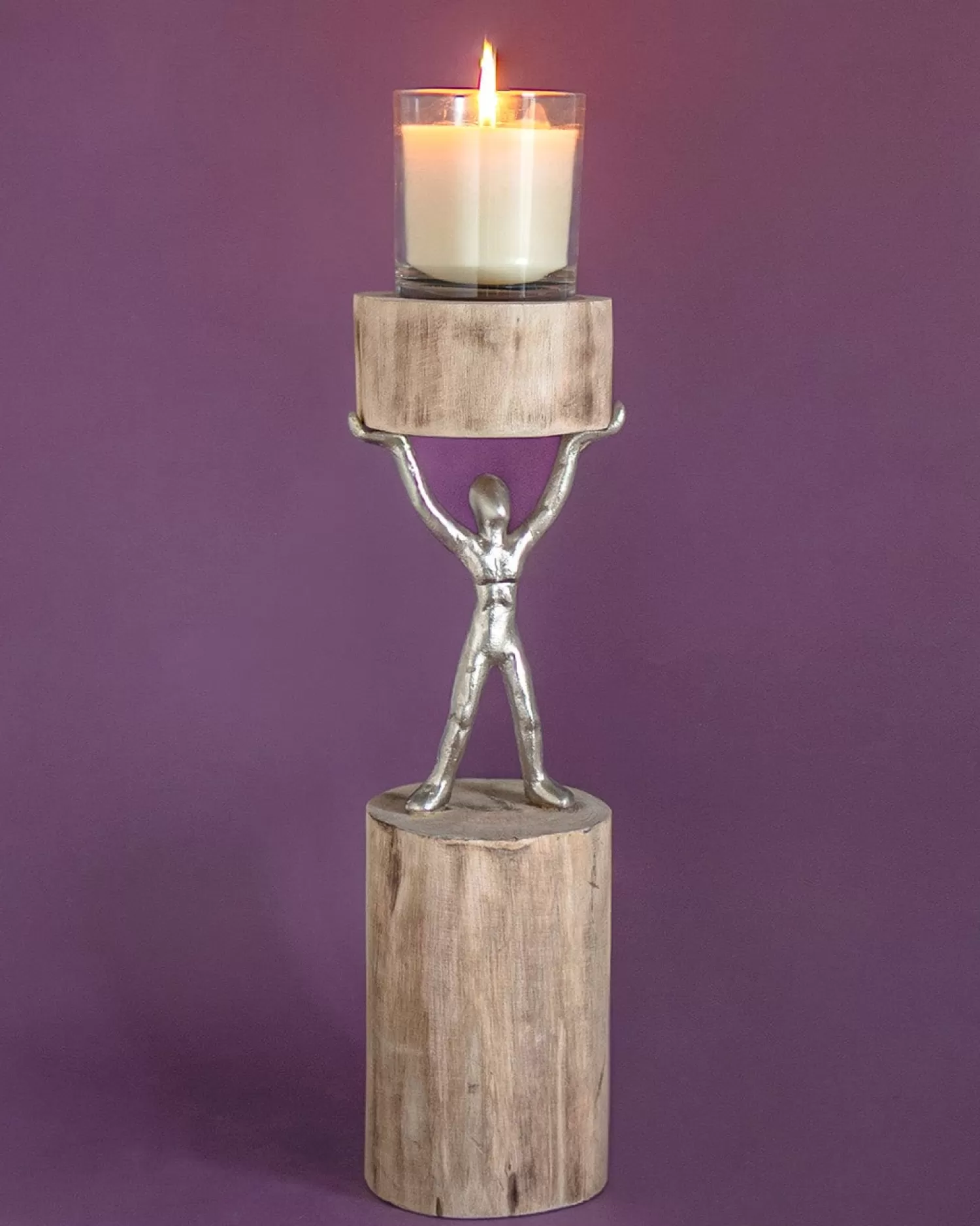 * Lighting^Orion - Wood Men Candle Stand - Large