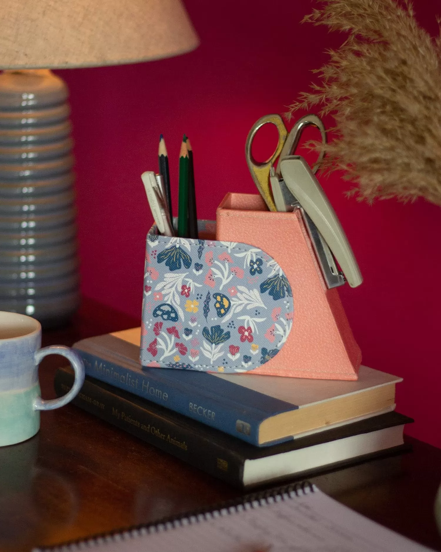 * Desk Accessories & Little Treats^Pearlised Paper Leather Secret Inkwell- Blue Meadow