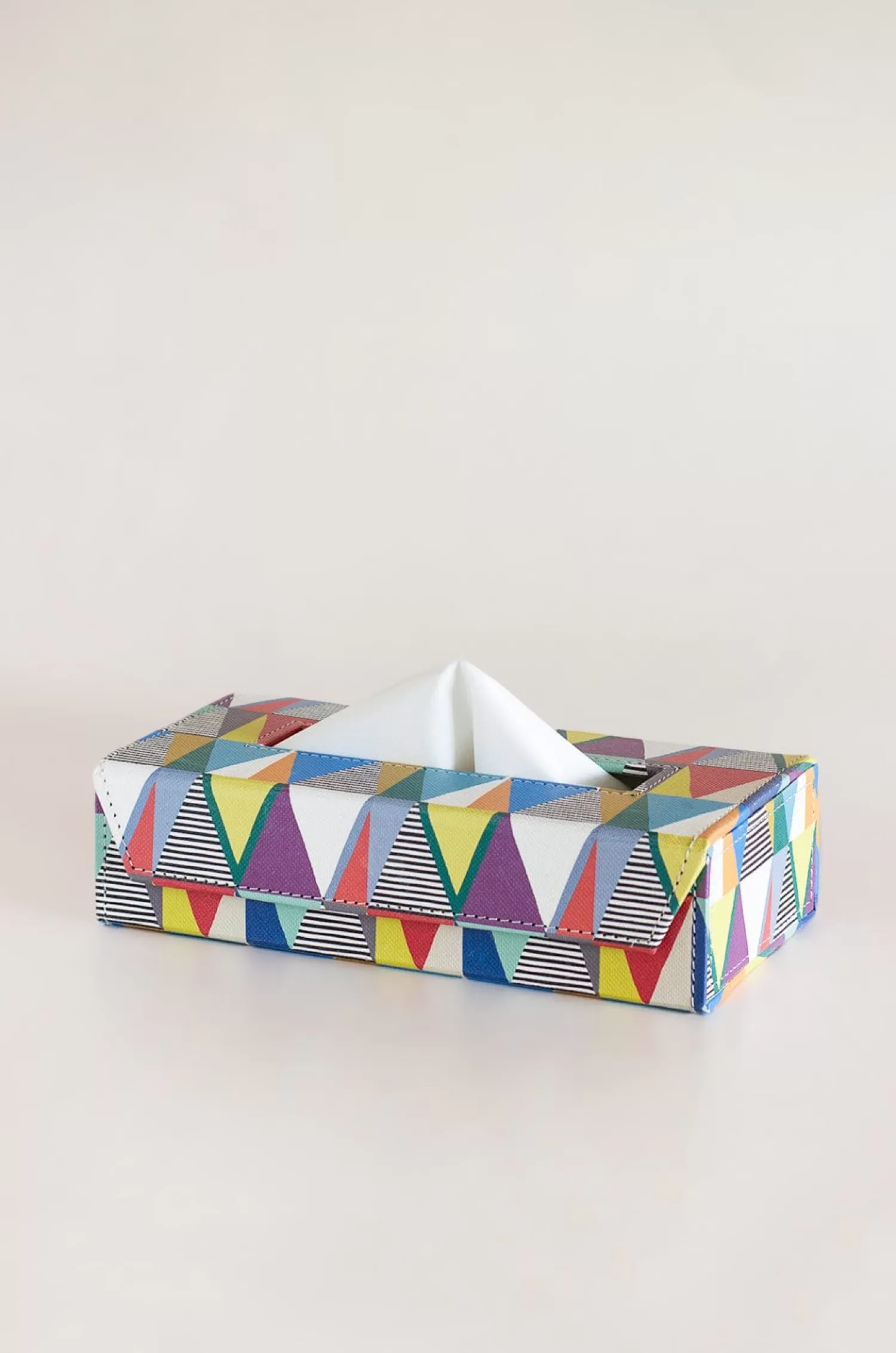 EcoLeather Table Linen & Accessories^Pearlised Paper Leather Tissue Box- Kaleidoscope