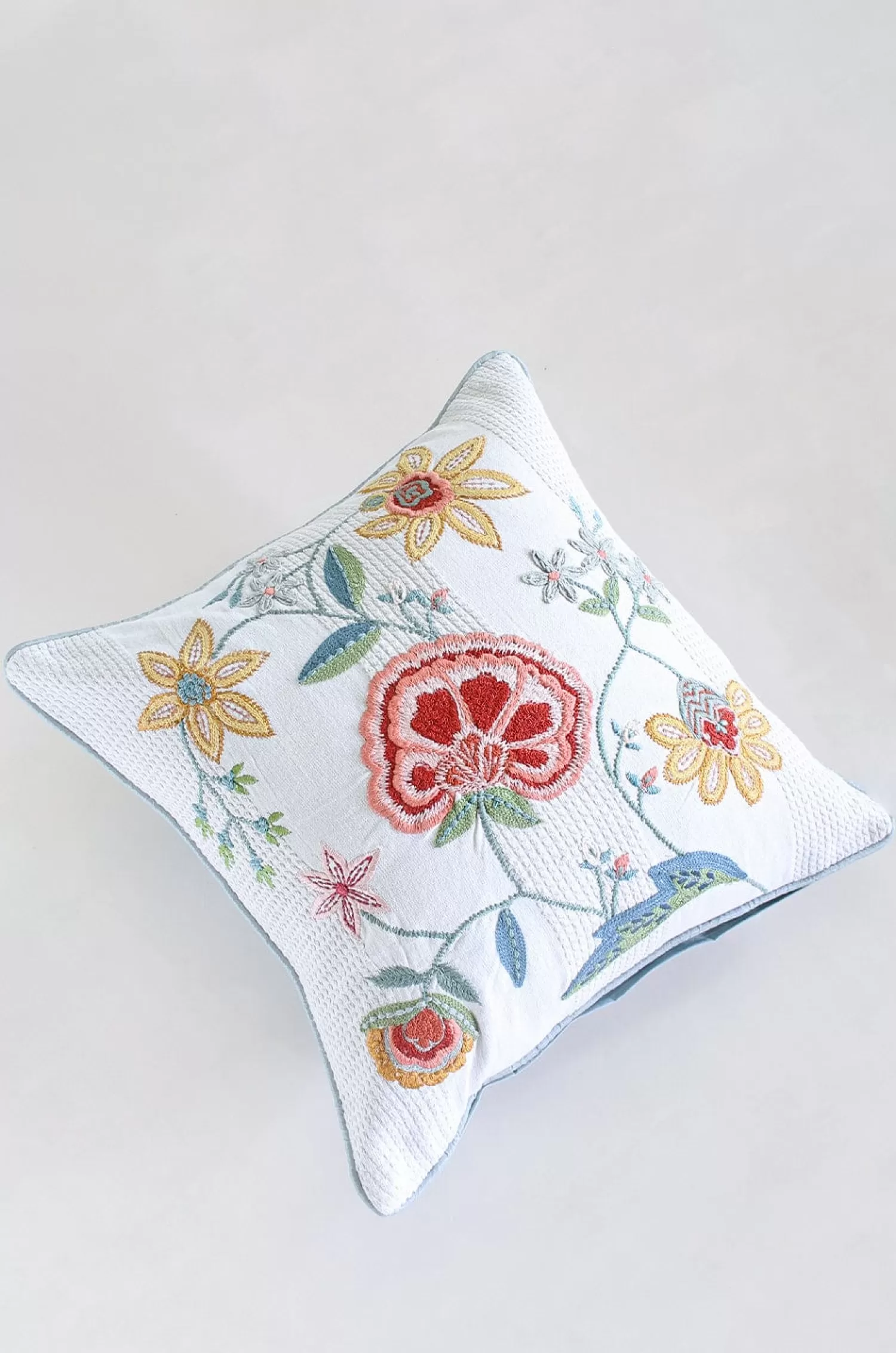 Vivsun Cushion Covers^Peony Embroidered Cushion Cover