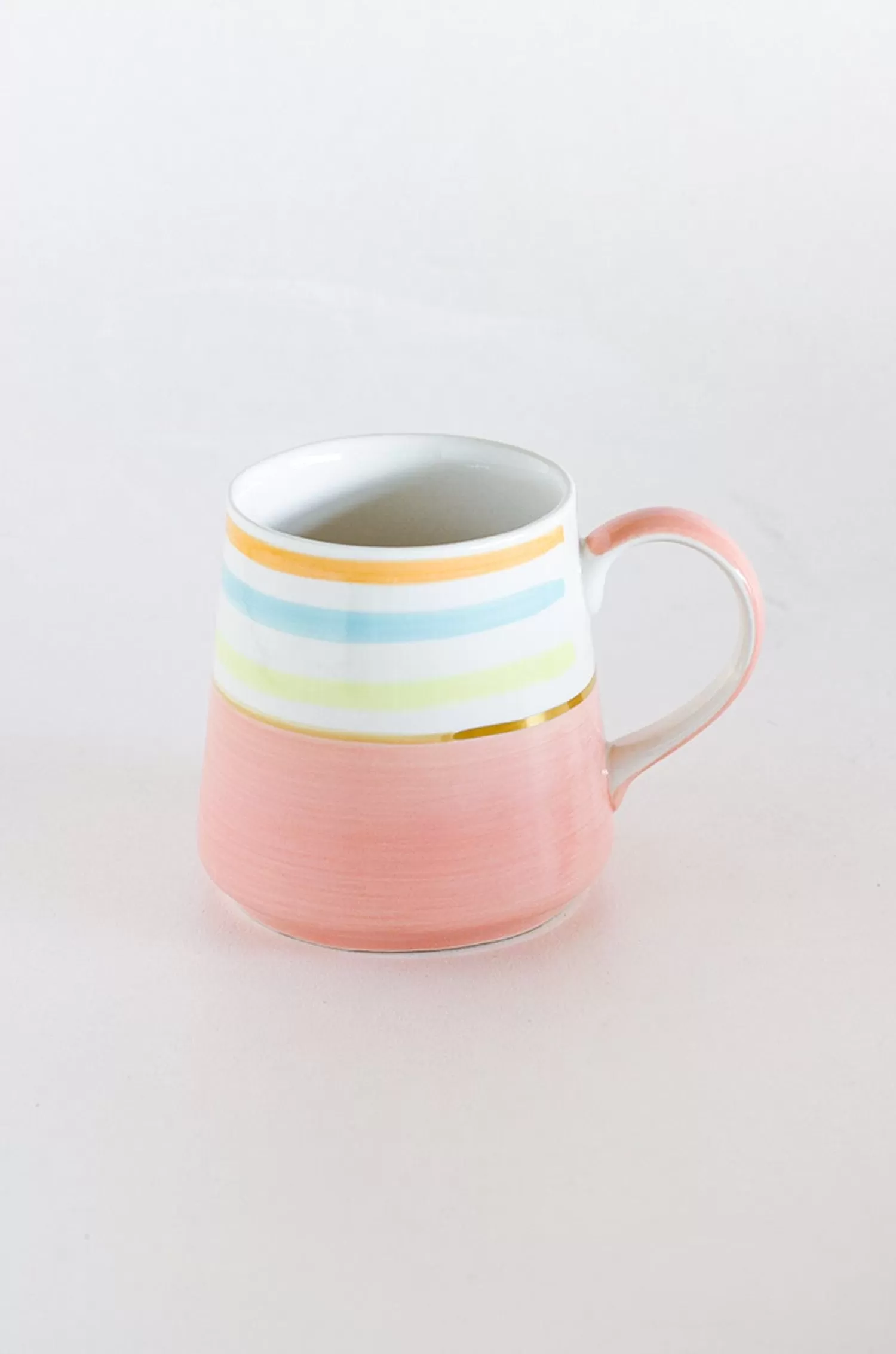 Indra Ceramics Tea Cups & Coffee Mugs^Pink - Peach Parfait Handpainted Ceramic Mug