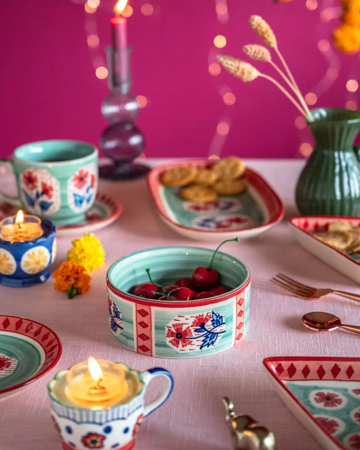 * Bowls^Poppies & Play Handpainted Nut Bowl