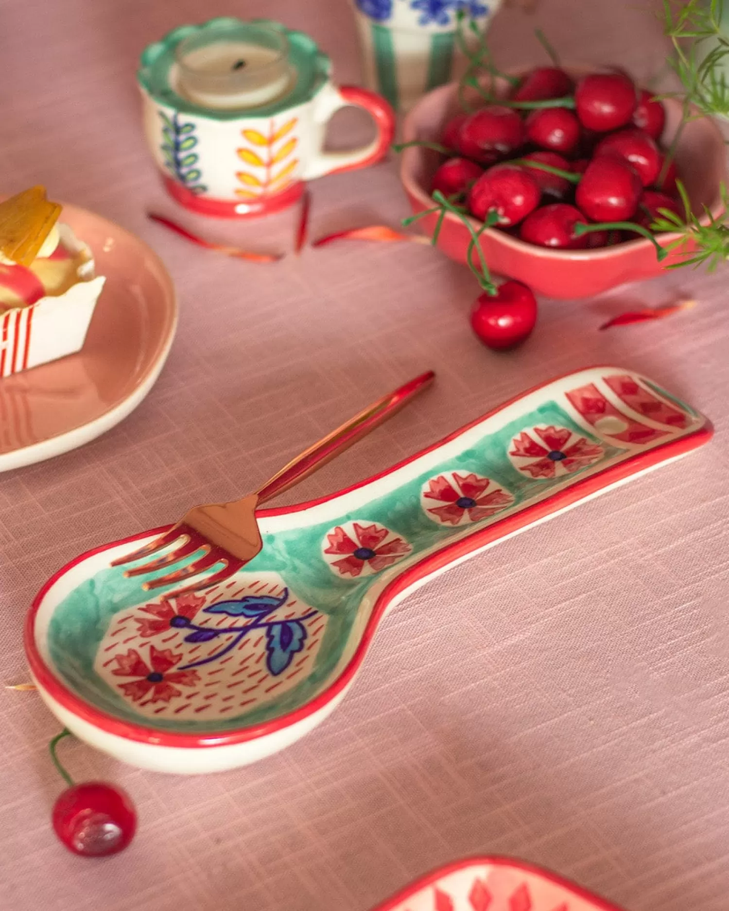 * Kitchen Accessories^Poppies & Play Handpainted Spoon Rest