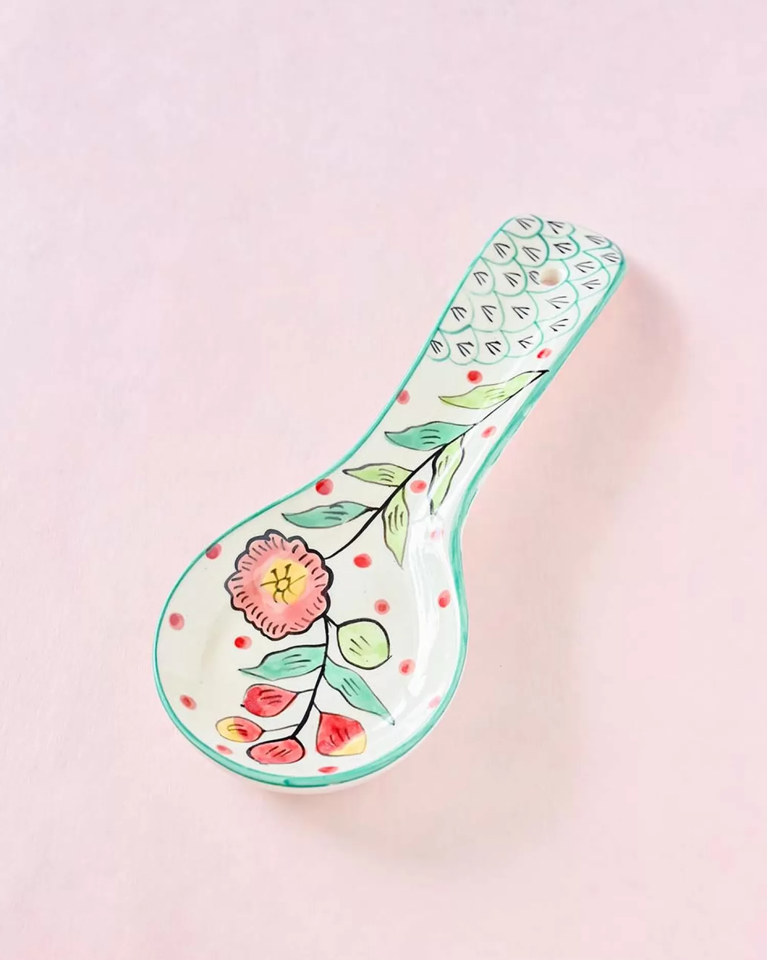 Minhas Pottery Kitchen Accessories^Poppy Petals Handpainted Spoon Rest