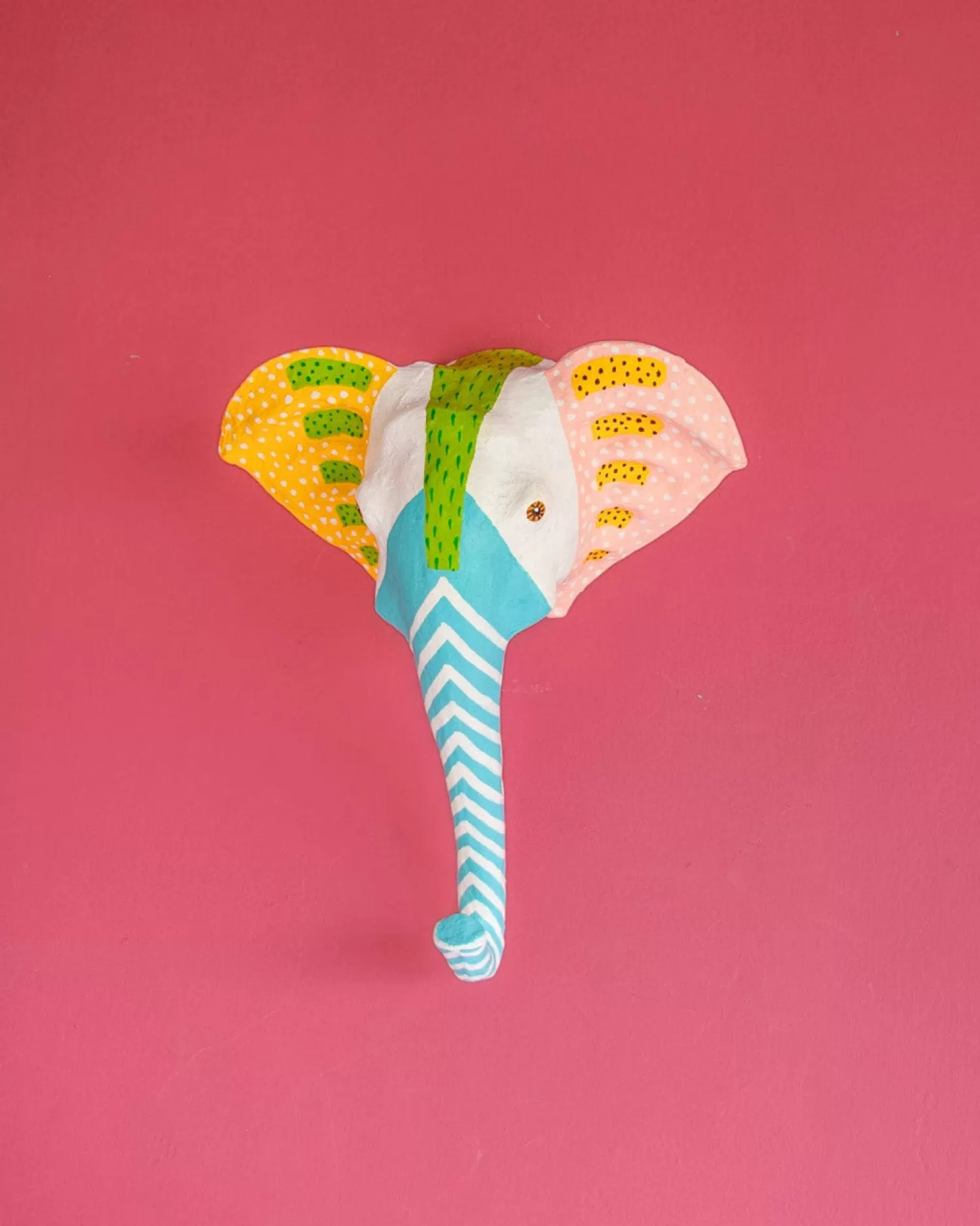 * Desk Accessories & Little Treats^Psychedelic Ellie Handpainted Paper Mache Wall Decor Head