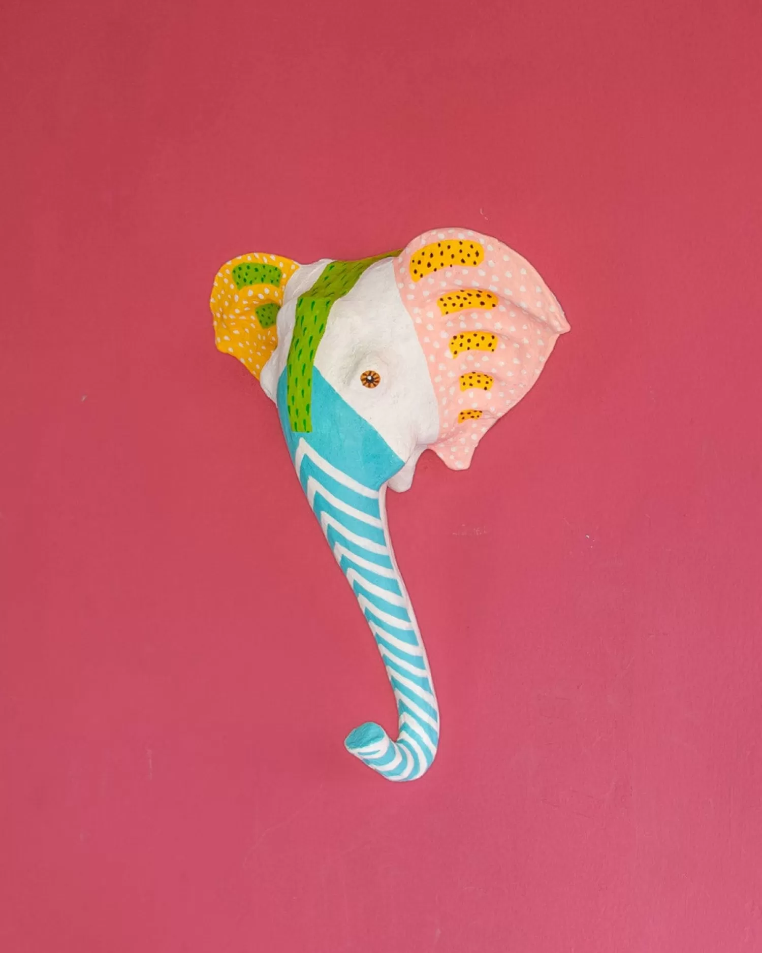 * Desk Accessories & Little Treats^Psychedelic Ellie Handpainted Paper Mache Wall Decor Head