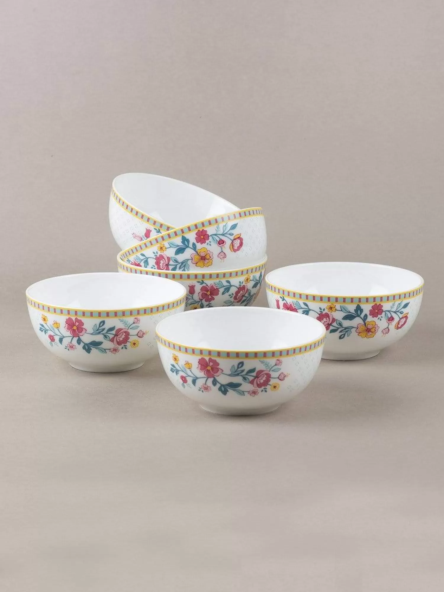 Arta Broch Bowls^Raindrops And Roses 4" Bowl- Set Of 6