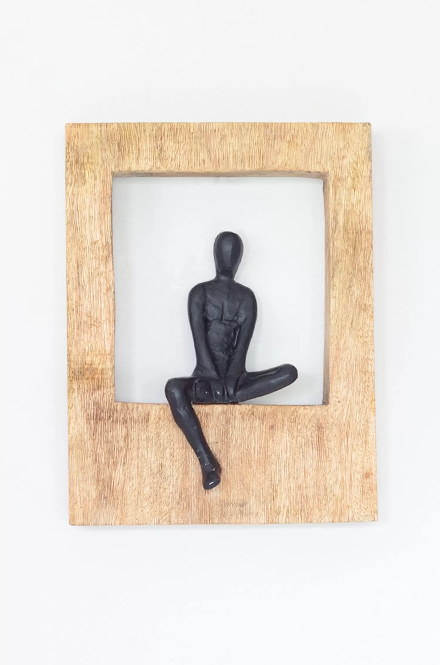 Forms Decorative Accents^Sitting Man Wood & Metal Wall Decor Frame