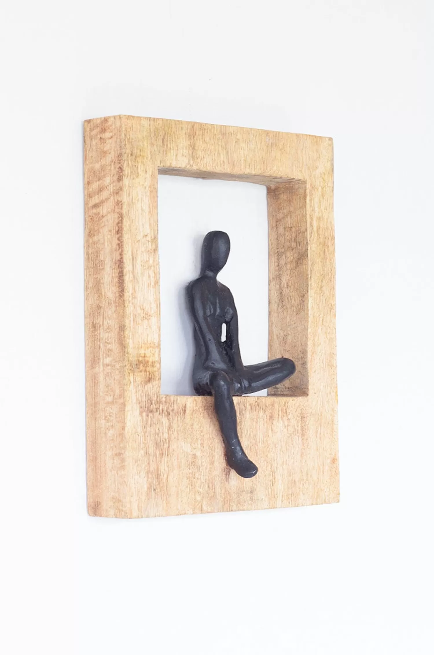 Forms Decorative Accents^Sitting Man Wood & Metal Wall Decor Frame