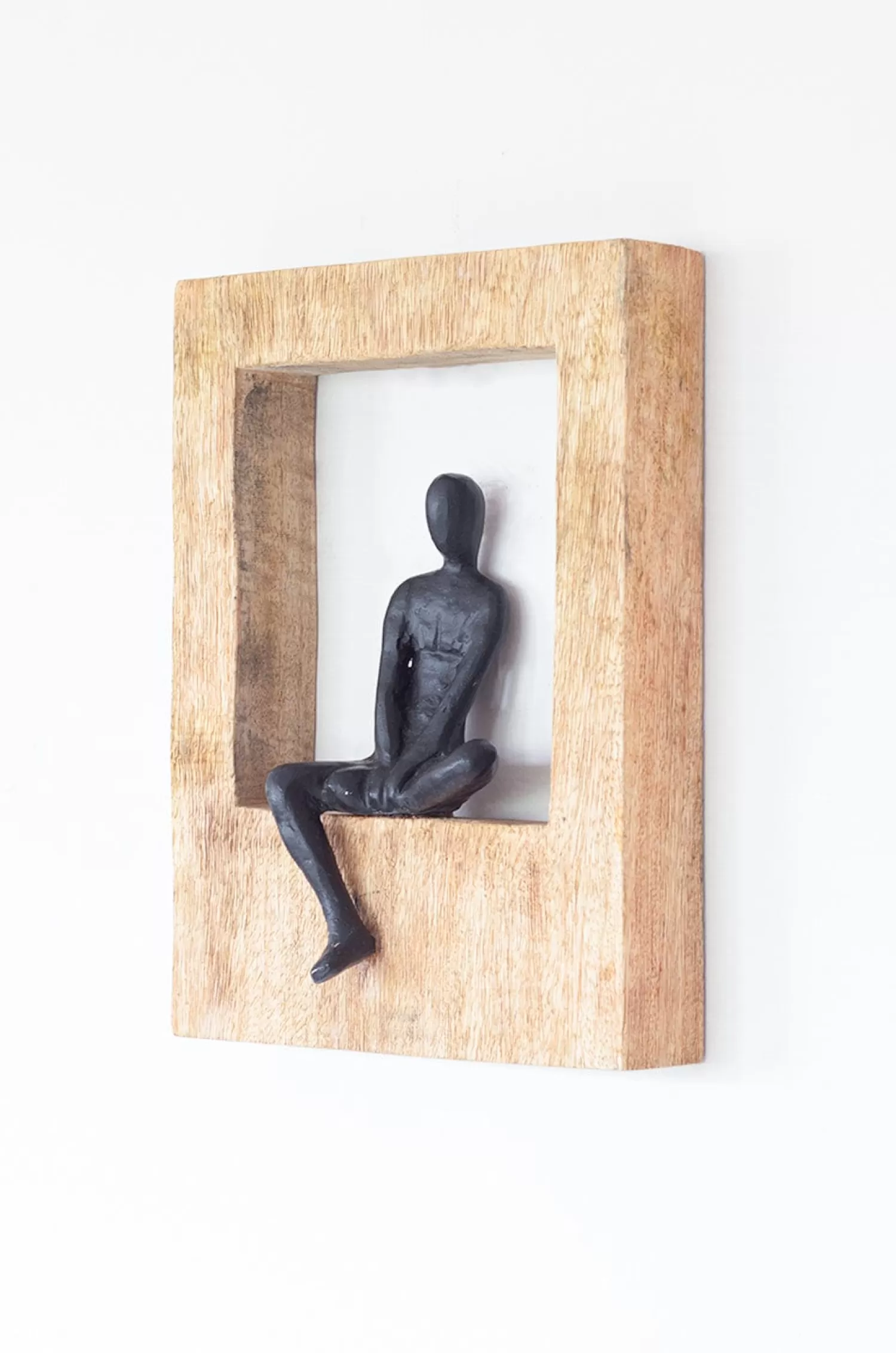 Forms Decorative Accents^Sitting Man Wood & Metal Wall Decor Frame