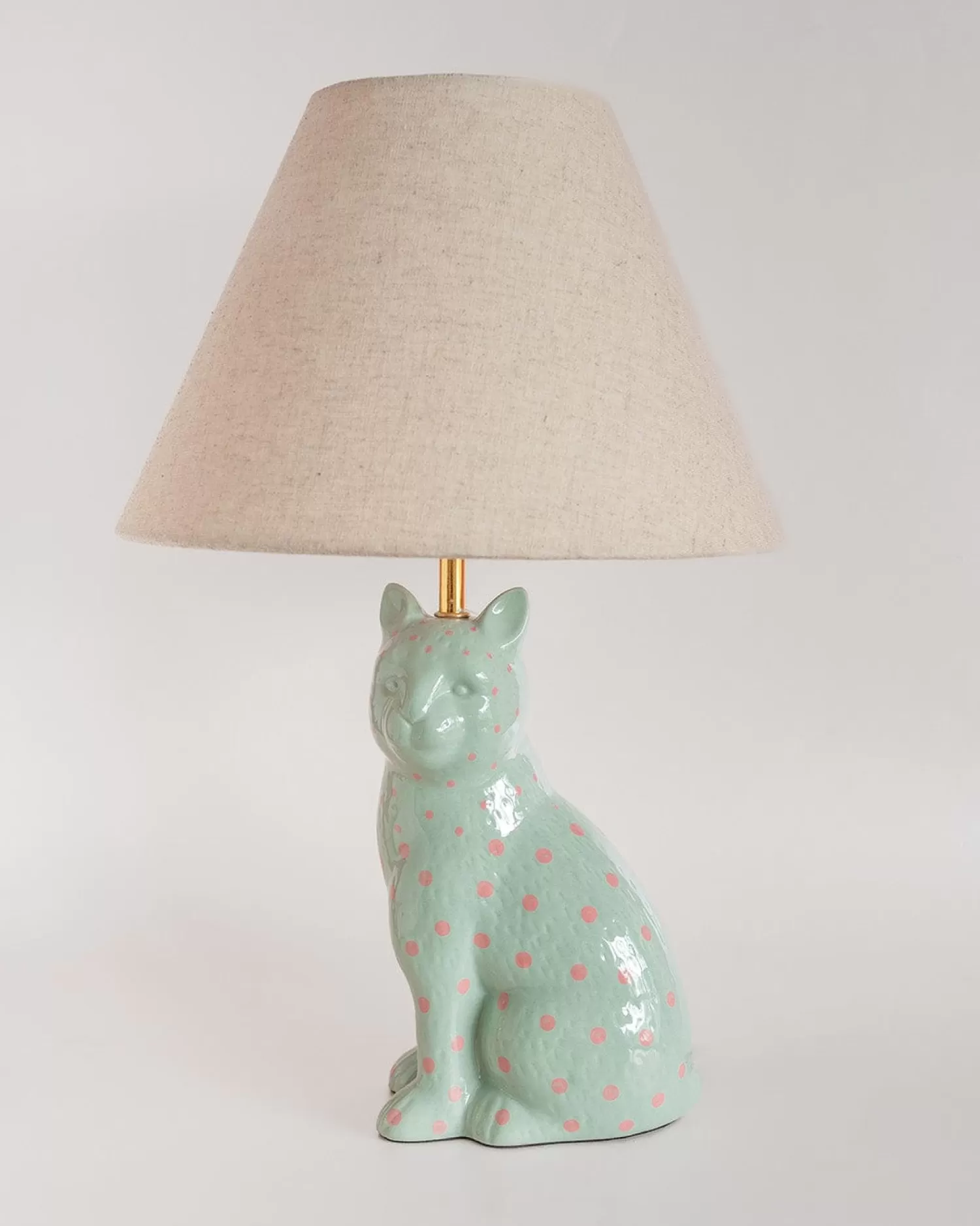 * Lighting^So Fierce Panther Lamp - Green With Pink Dots