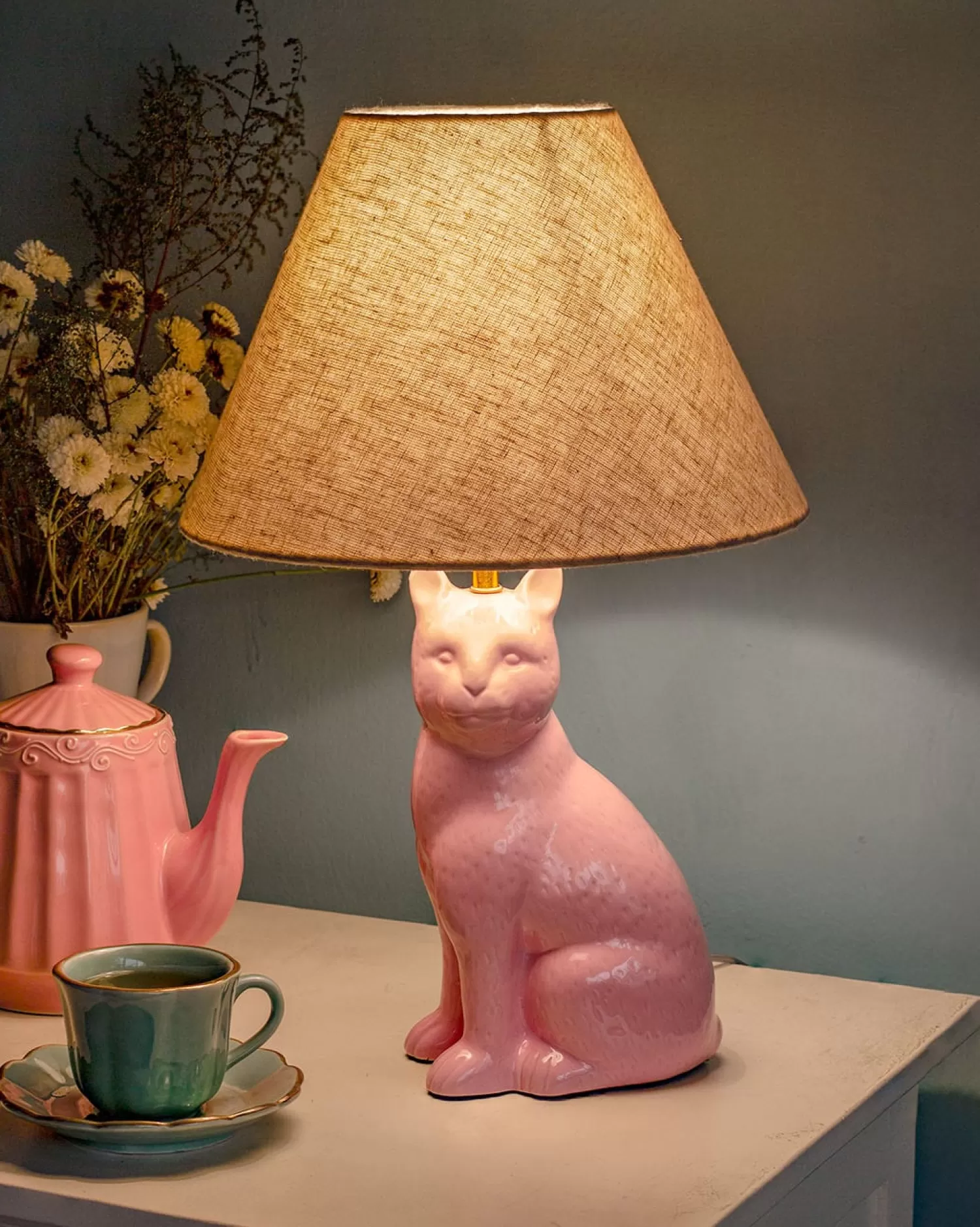 * Lighting^So Fierce Panther Lamp - Pink