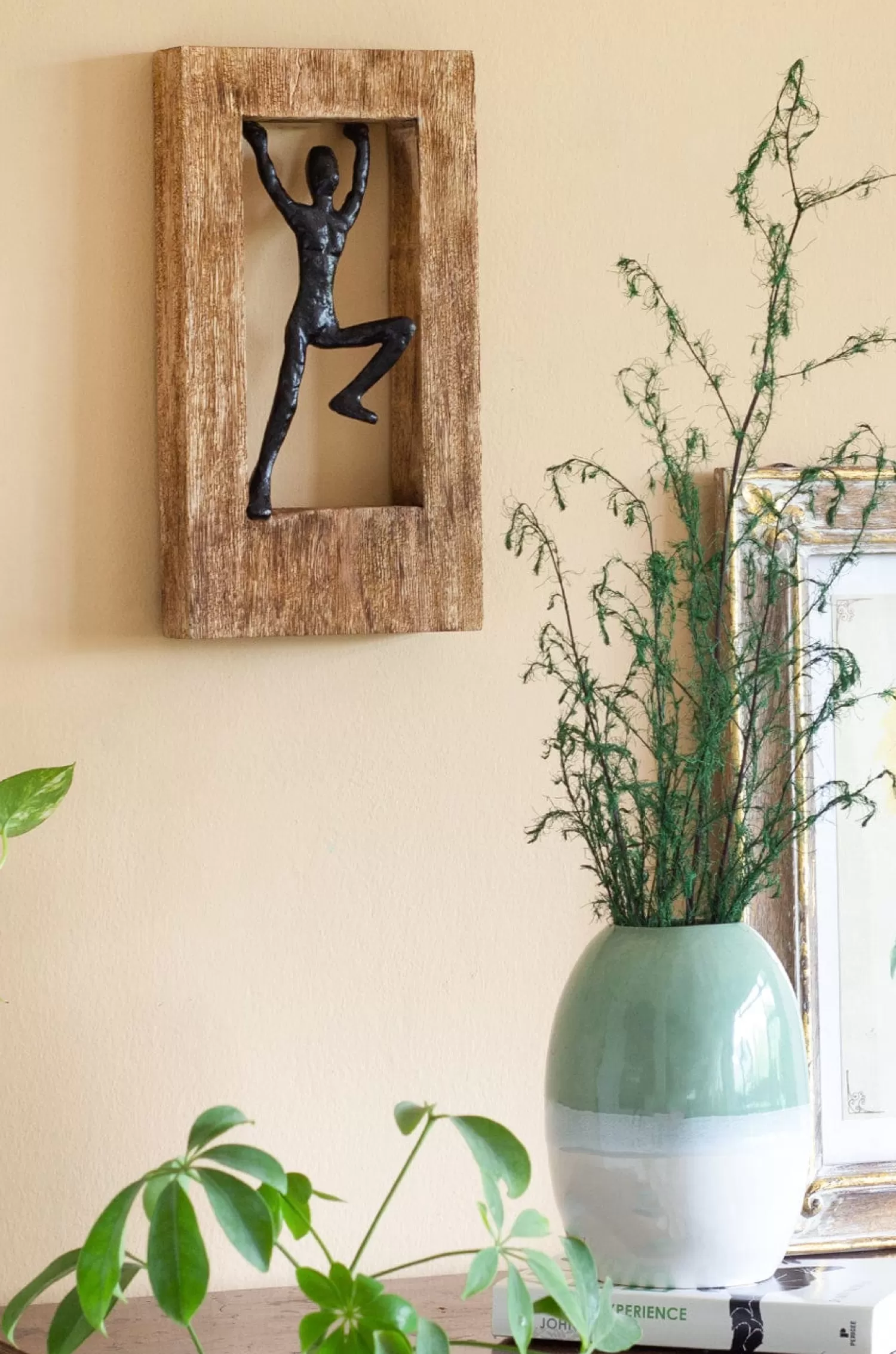Forms Decorative Accents^Standing Man Wood & Metal Wall Decor Frame