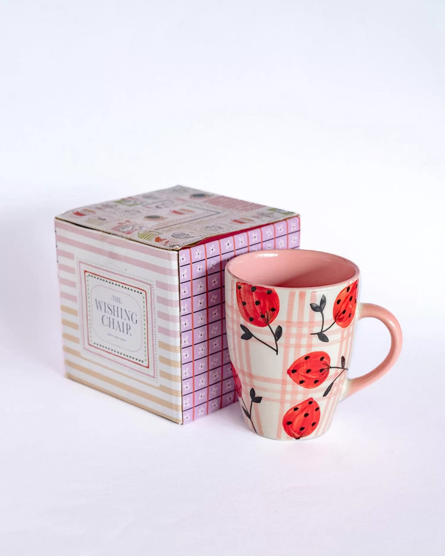 * Tea Cups & Coffee Mugs^Strawberries Handpainted Ceramic Mug