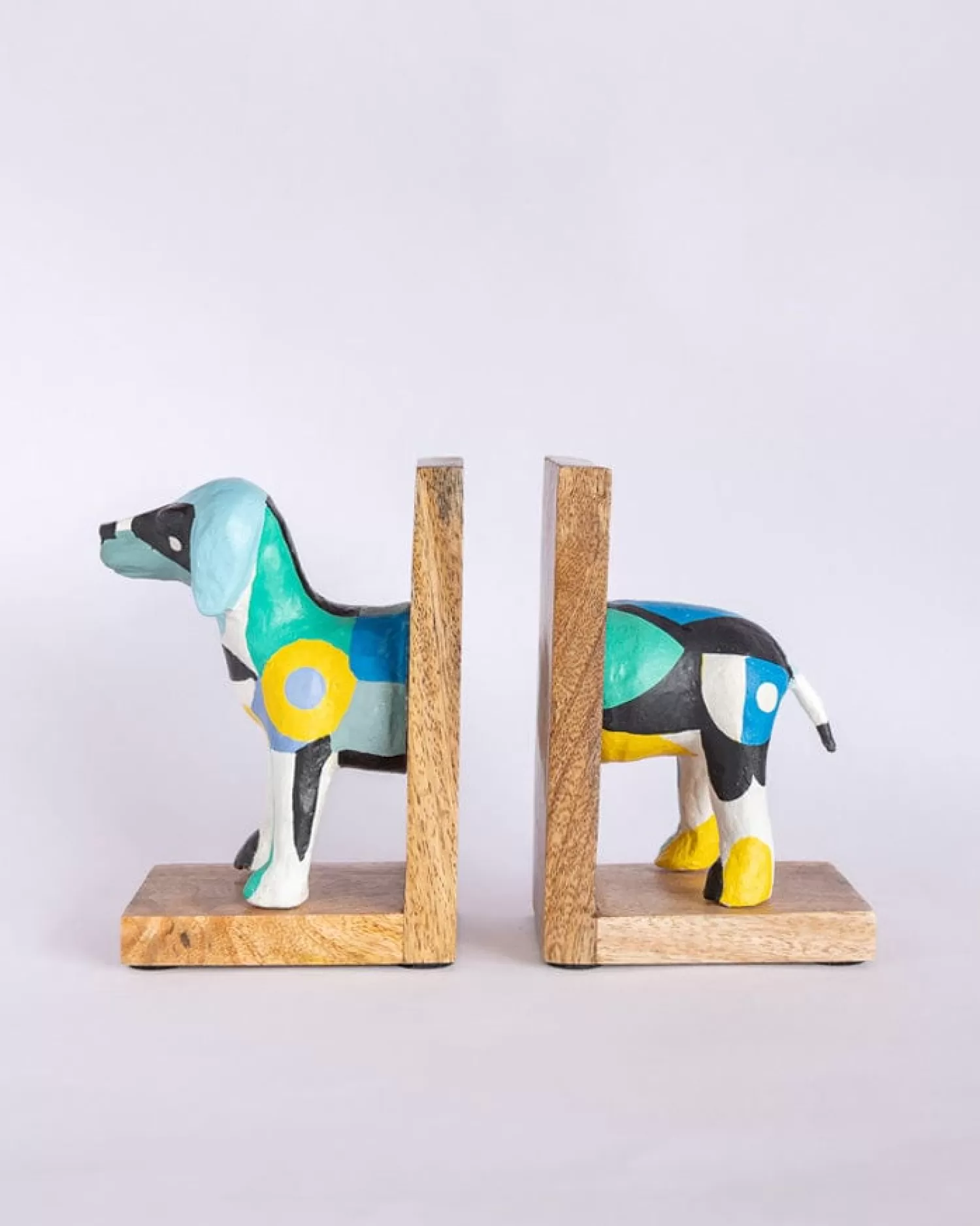 * Desk Accessories & Little Treats^Technicolour Toto Wooden & Paper Mache Handpainted Bookends