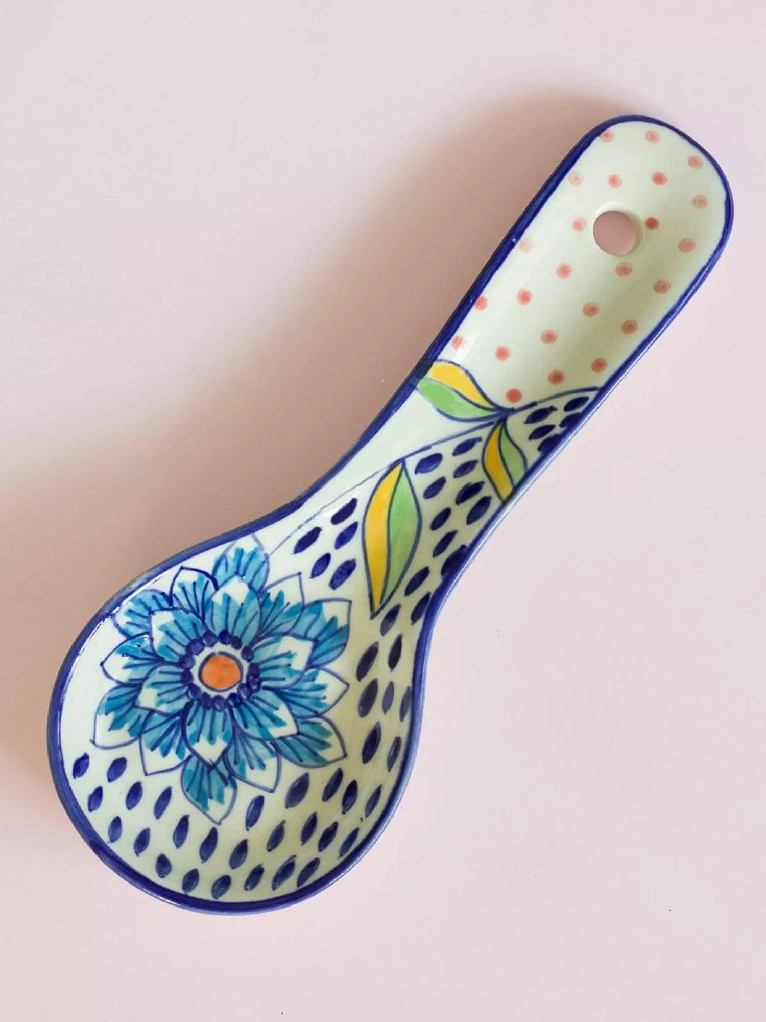 Minhas Pottery Kitchen Accessories^Wild Indigo Handpainted Spoon Rest