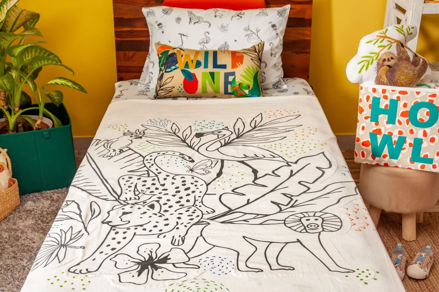 ZOOKEEPER Kids^ My Colouring Bed Cover-Single